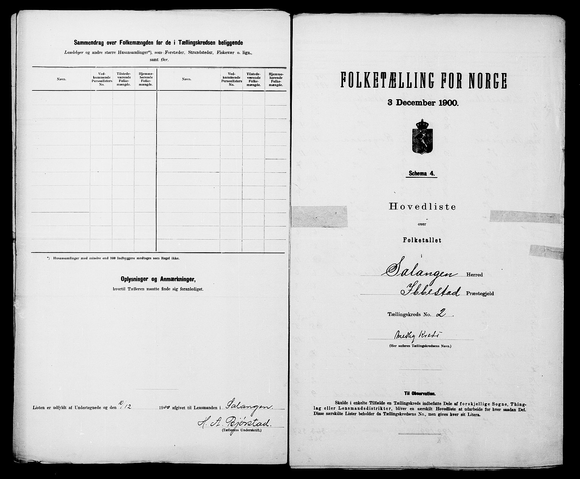 SATØ, 1900 census for Salangen, 1900, p. 6