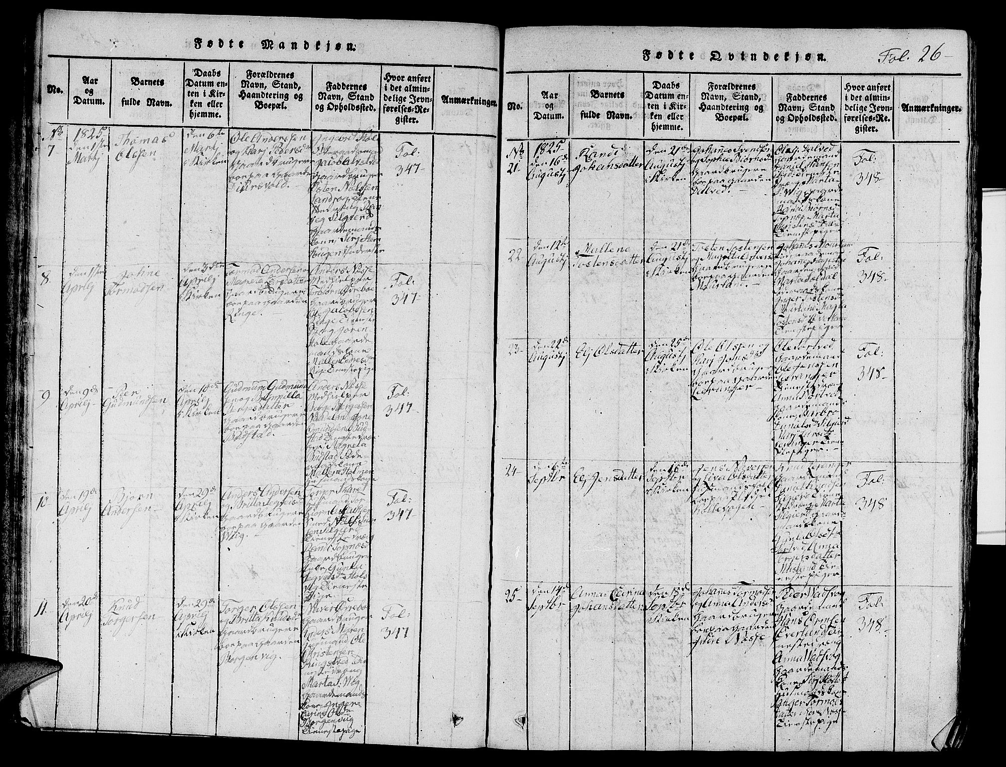 Nedstrand sokneprestkontor, AV/SAST-A-101841/01/V: Parish register (copy) no. B 1 /1, 1816-1847, p. 26