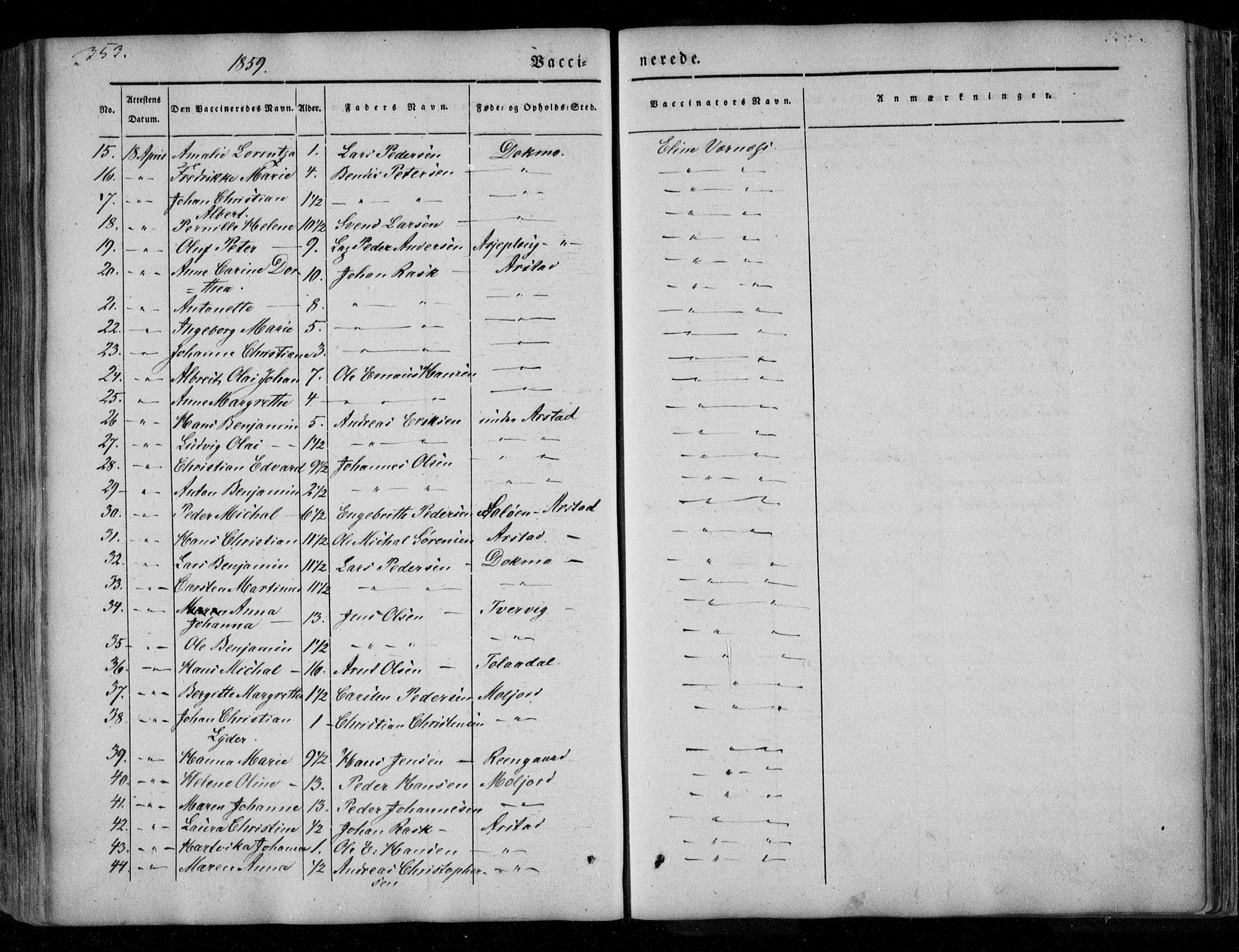 Ministerialprotokoller, klokkerbøker og fødselsregistre - Nordland, AV/SAT-A-1459/846/L0644: Parish register (official) no. 846A02, 1837-1872, p. 353