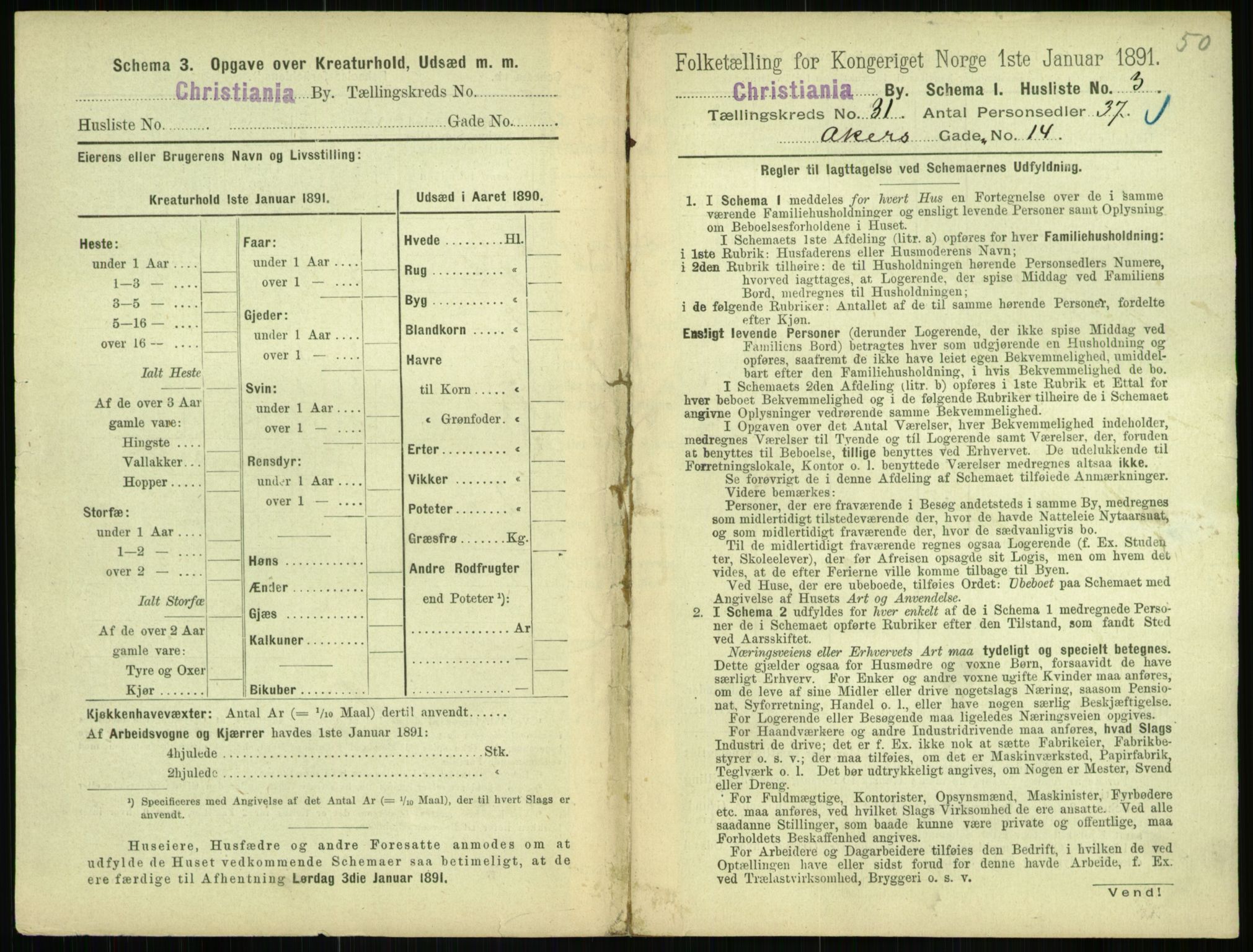 RA, 1891 census for 0301 Kristiania, 1891, p. 15846