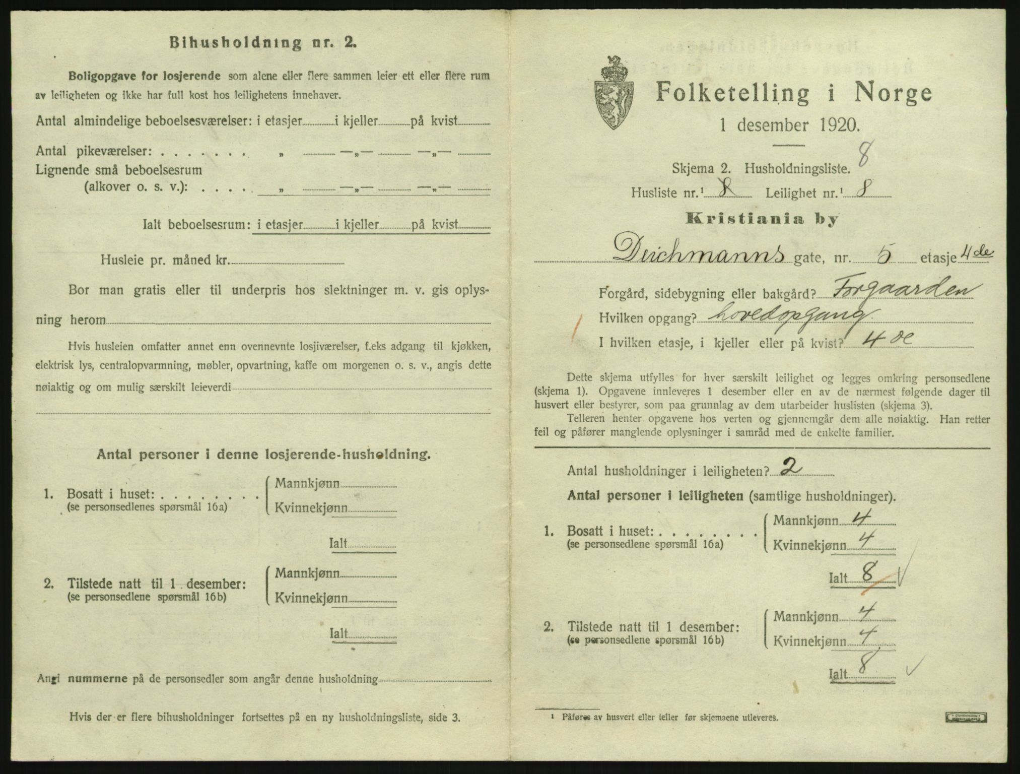 SAO, 1920 census for Kristiania, 1920, p. 15226