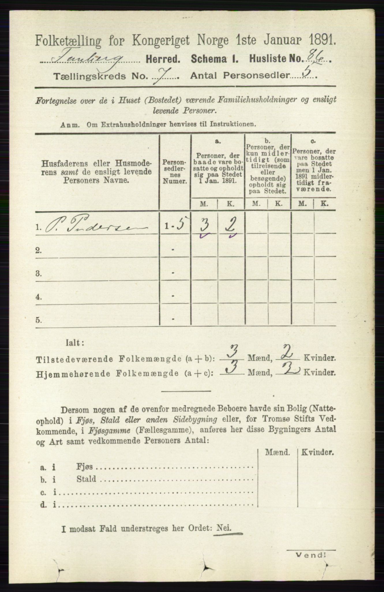 RA, 1891 census for 0524 Fåberg, 1891, p. 2774