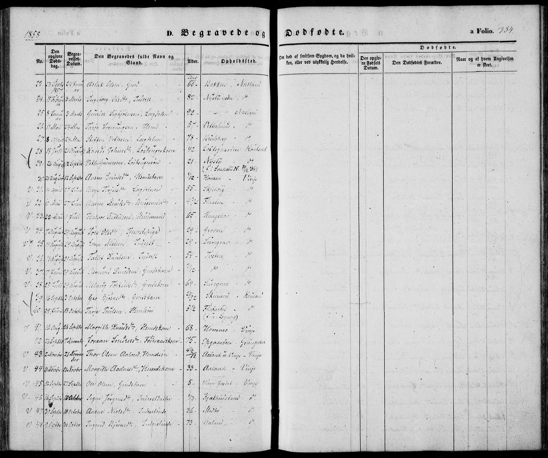 Vinje kirkebøker, SAKO/A-312/F/Fa/L0004: Parish register (official) no. I 4, 1843-1869, p. 354