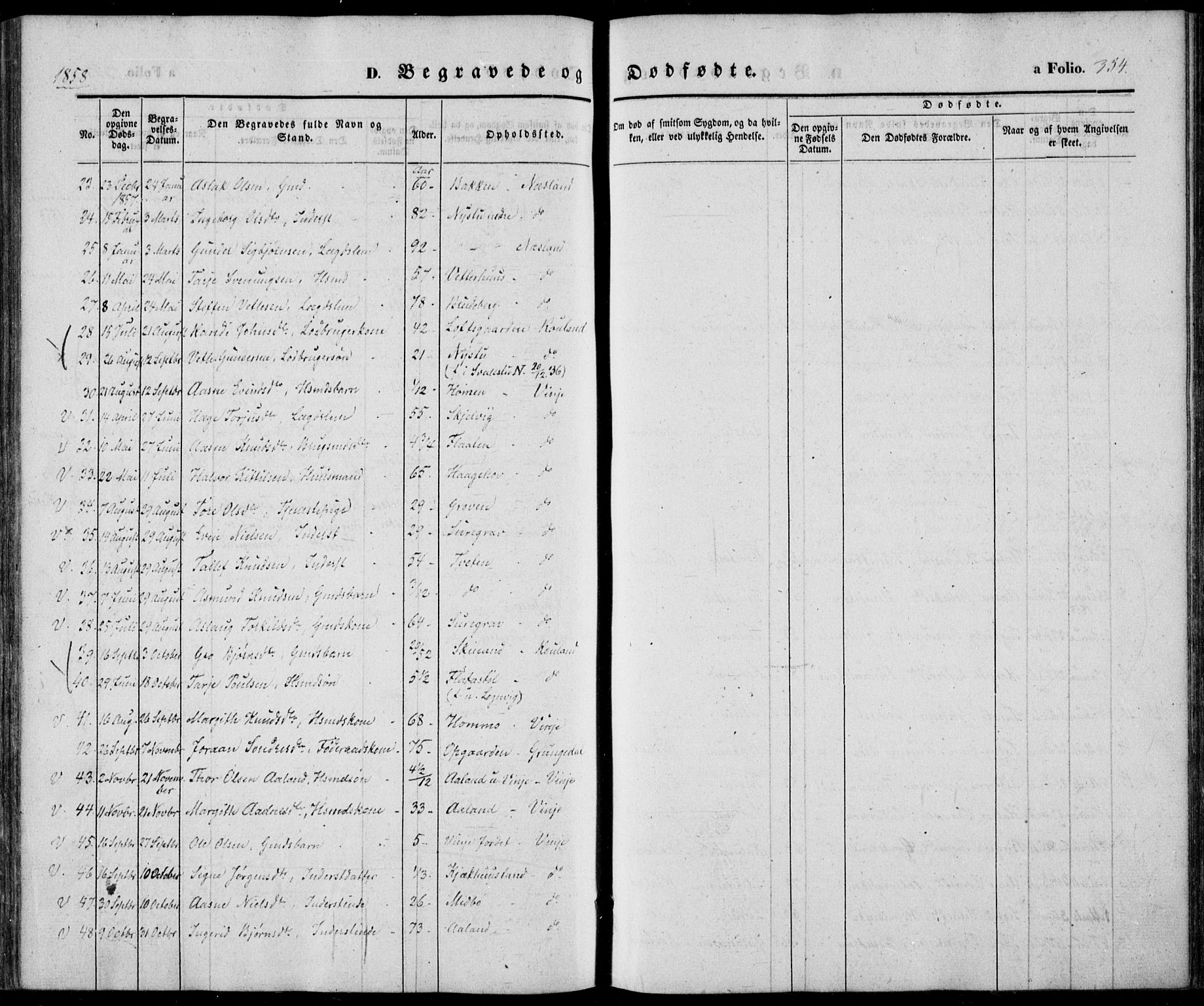 Vinje kirkebøker, AV/SAKO-A-312/F/Fa/L0004: Parish register (official) no. I 4, 1843-1869, p. 354