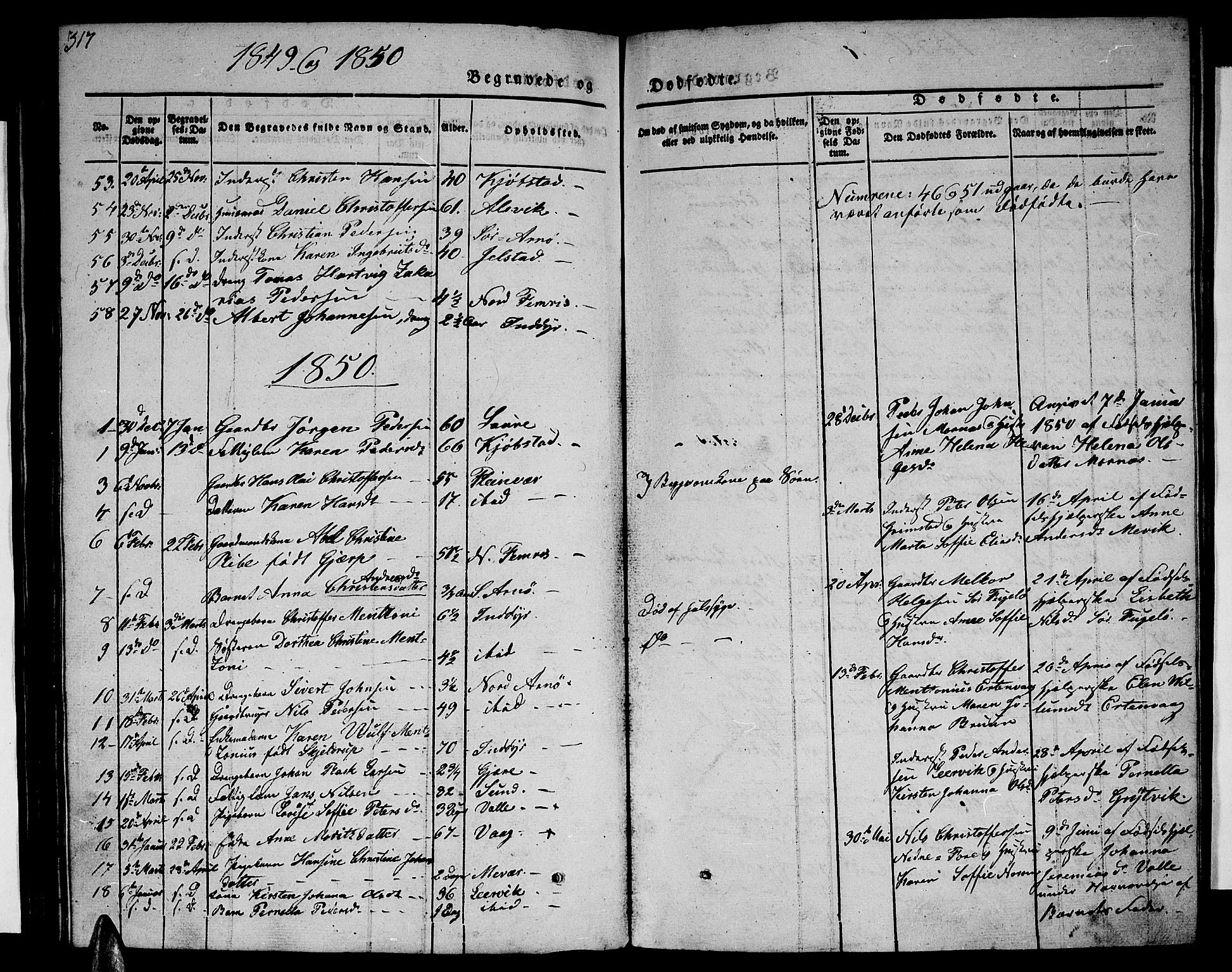 Ministerialprotokoller, klokkerbøker og fødselsregistre - Nordland, SAT/A-1459/805/L0106: Parish register (copy) no. 805C02, 1841-1861, p. 317