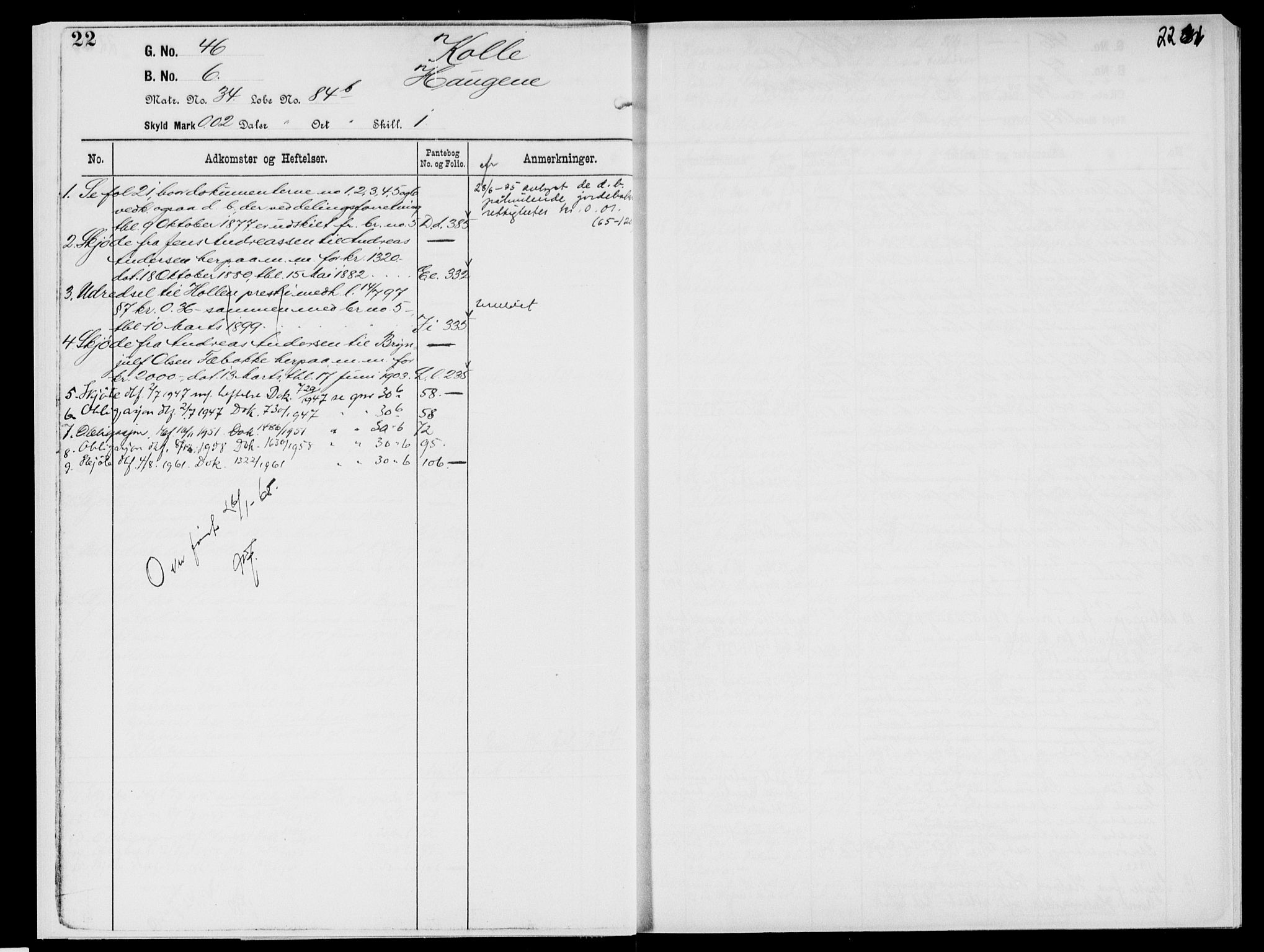 Nedre Telemark sorenskriveri, AV/SAKO-A-135/G/Gb/Gbg/L0003: Mortgage register no. VII 3, p. 22