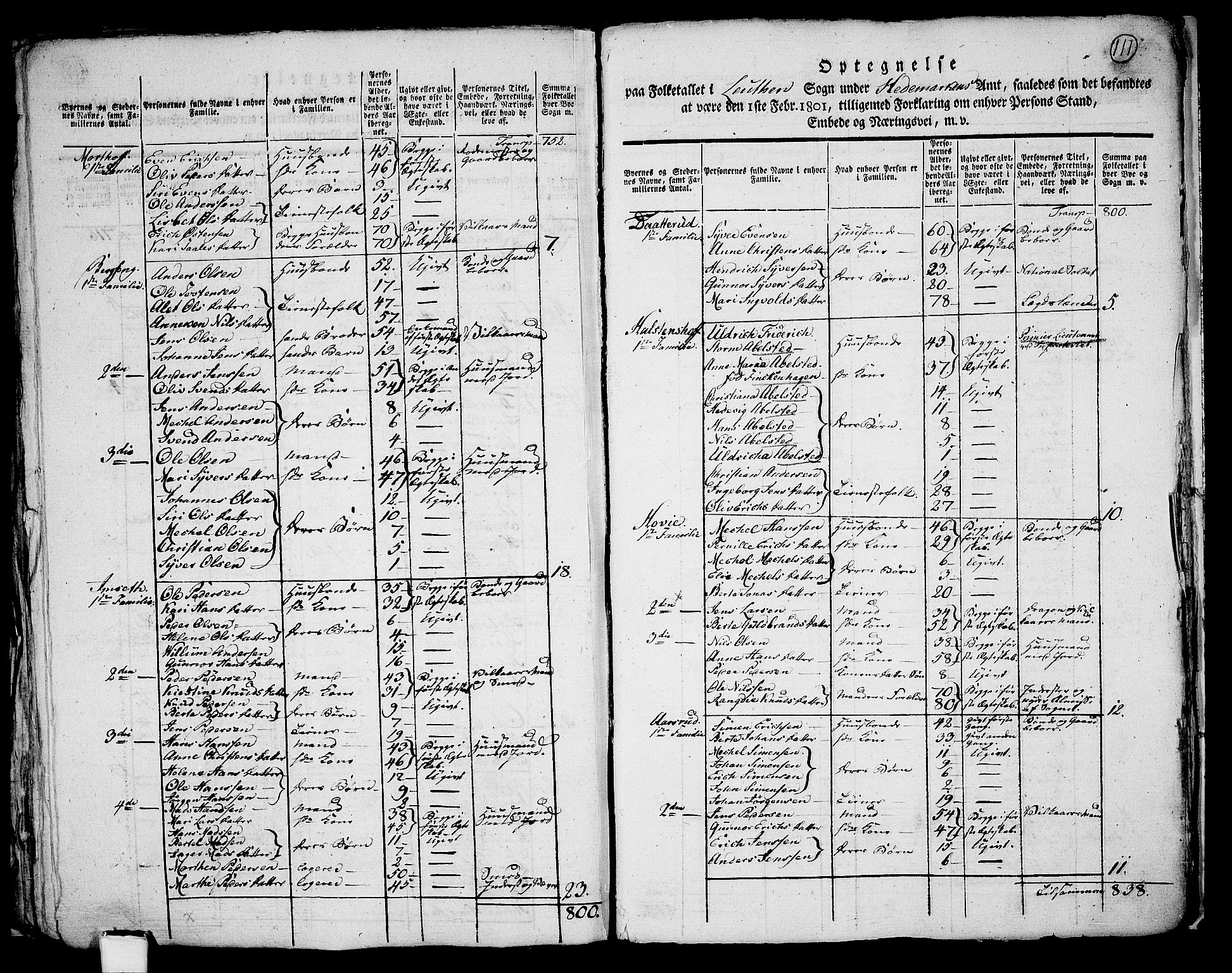 RA, 1801 census for 0415P Løten, 1801, p. 110b-111a