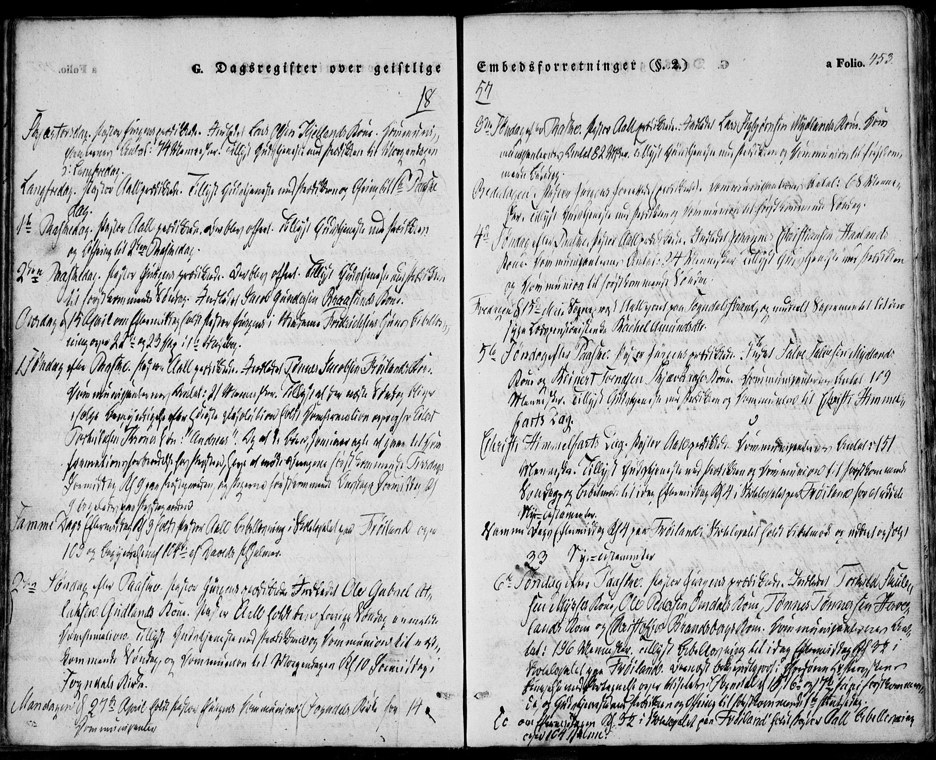 Sokndal sokneprestkontor, SAST/A-101808: Parish register (official) no. A 8.2, 1842-1857, p. 453