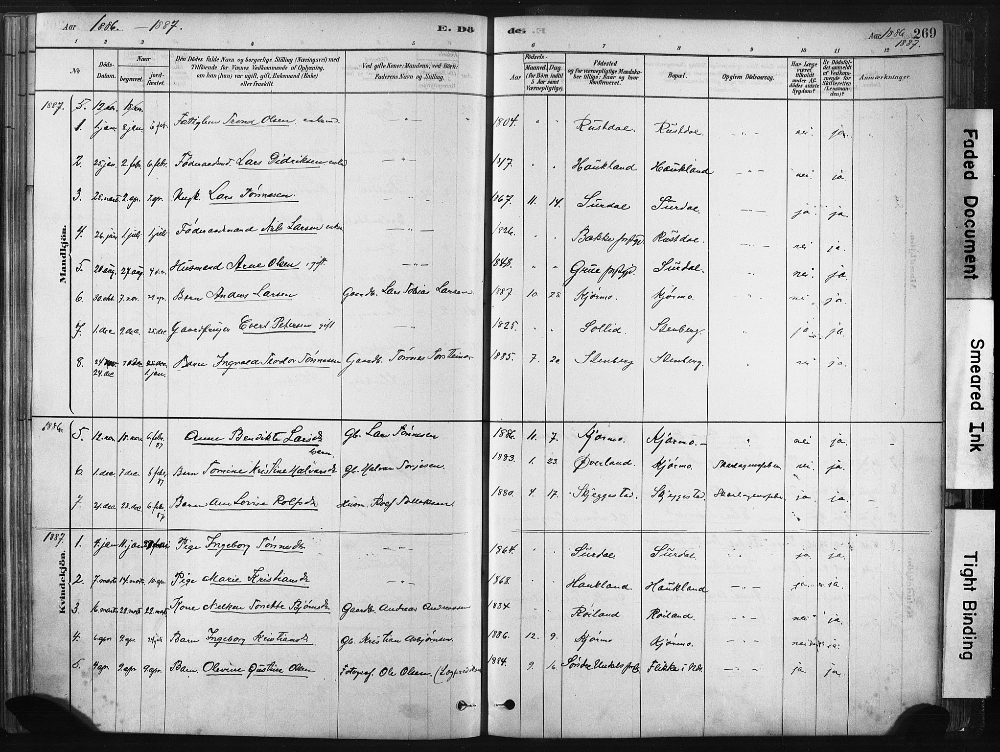 Lund sokneprestkontor, AV/SAST-A-101809/S06/L0011: Parish register (official) no. A 10, 1877-1904, p. 269