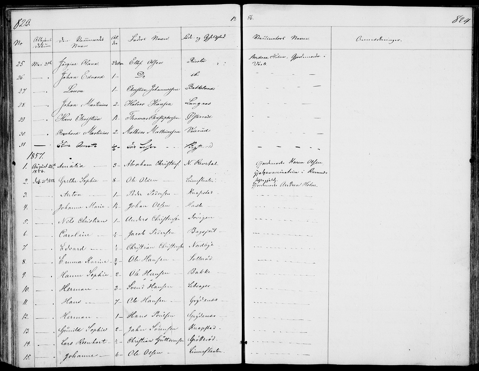Våle kirkebøker, SAKO/A-334/F/Fa/L0009b: Parish register (official) no. I 9B, 1841-1860, p. 823-824