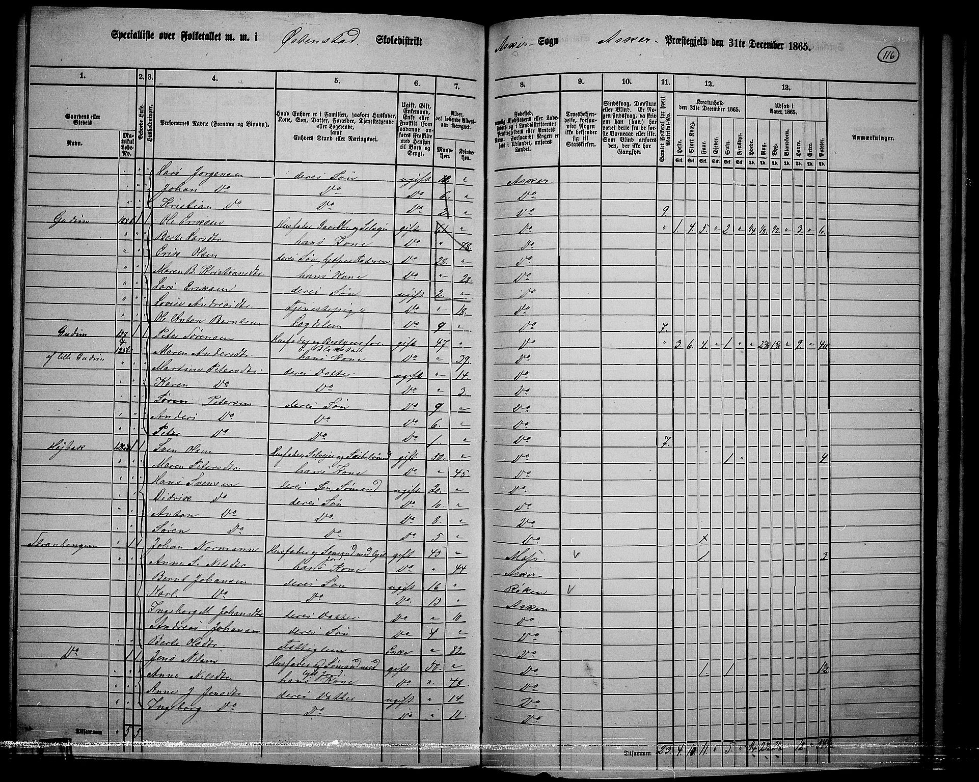 RA, 1865 census for Asker, 1865, p. 112