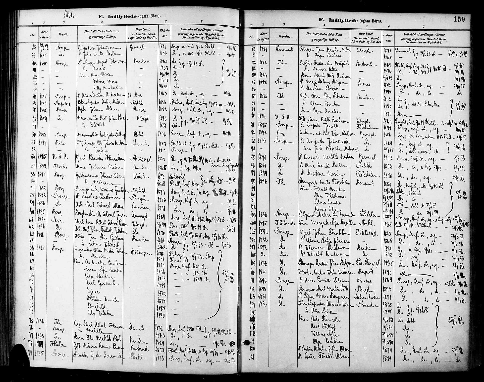 Halden prestekontor Kirkebøker, SAO/A-10909/F/Fa/L0014: Parish register (official) no. I 14, 1890-1906, p. 159