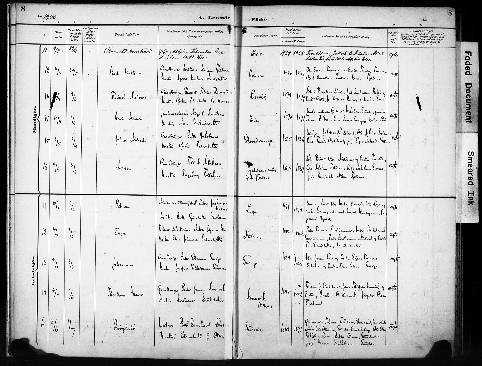 Flekkefjord sokneprestkontor, AV/SAK-1111-0012/F/Fa/Fac/L0009: Parish register (official) no. A 9, 1899-1909, p. 8