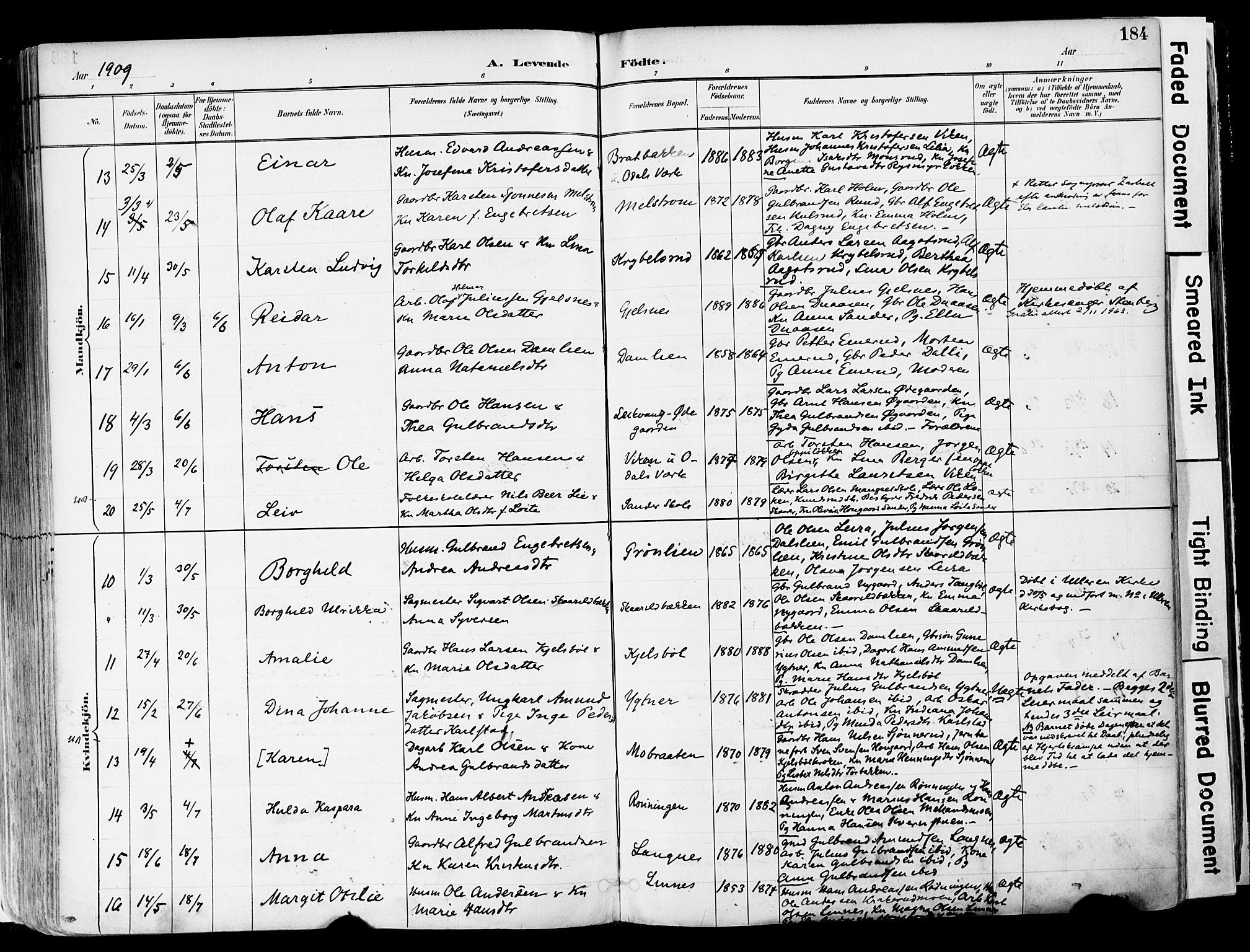 Sør-Odal prestekontor, AV/SAH-PREST-030/H/Ha/Haa/L0006: Parish register (official) no. 6, 1886-1931, p. 184