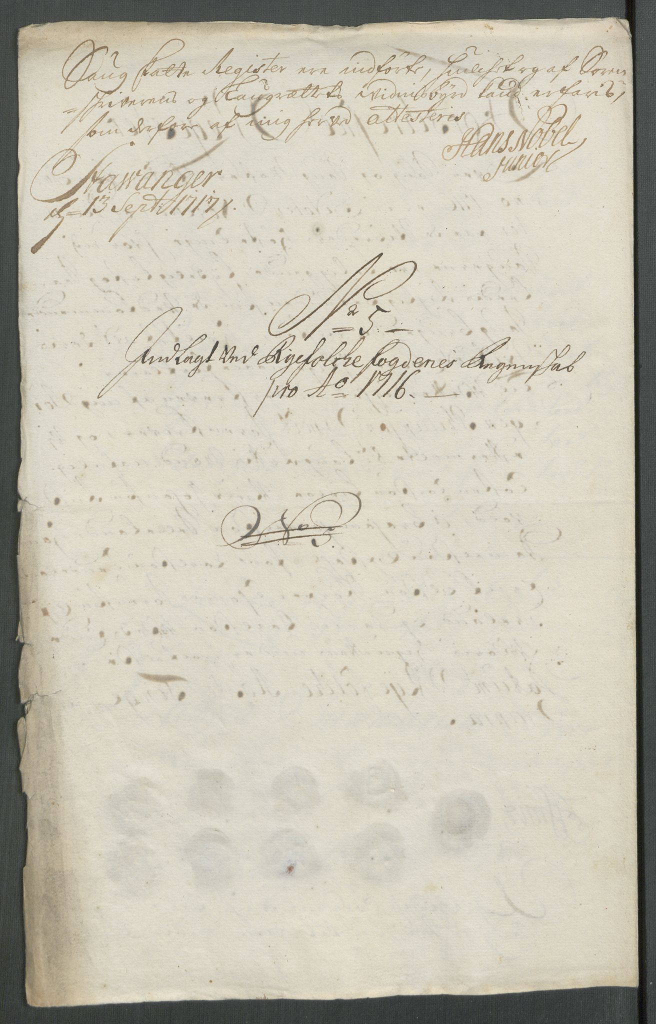 Rentekammeret inntil 1814, Reviderte regnskaper, Fogderegnskap, RA/EA-4092/R47/L2869: Fogderegnskap Ryfylke, 1716, p. 91
