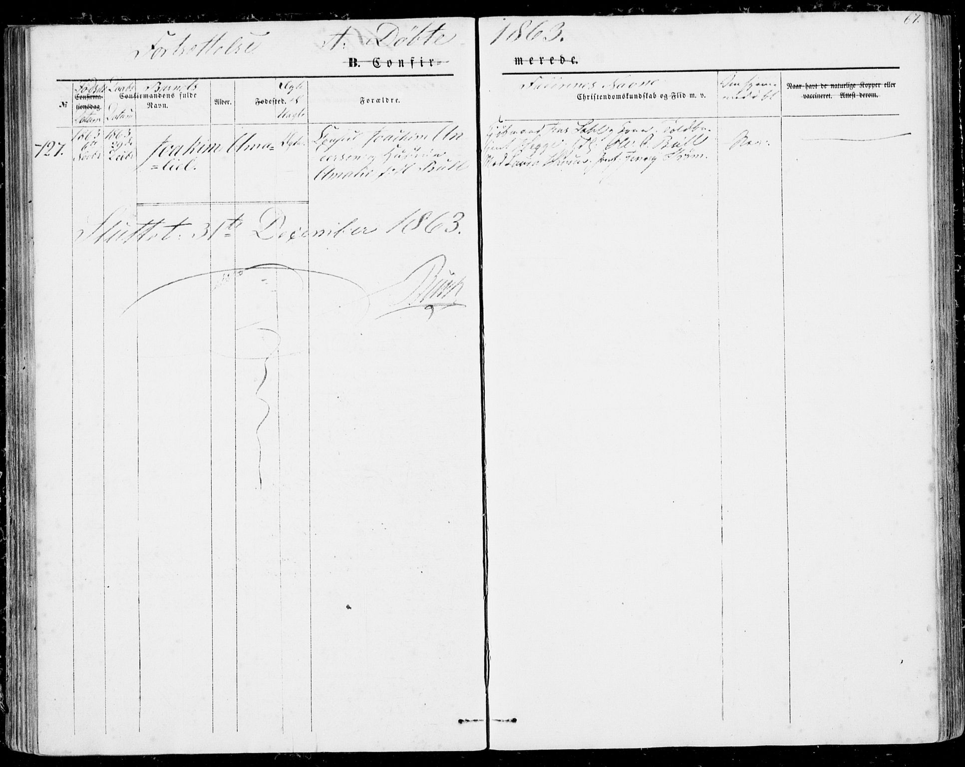 Ministerialprotokoller, klokkerbøker og fødselsregistre - Møre og Romsdal, AV/SAT-A-1454/529/L0451: Parish register (official) no. 529A01, 1855-1863, p. 67