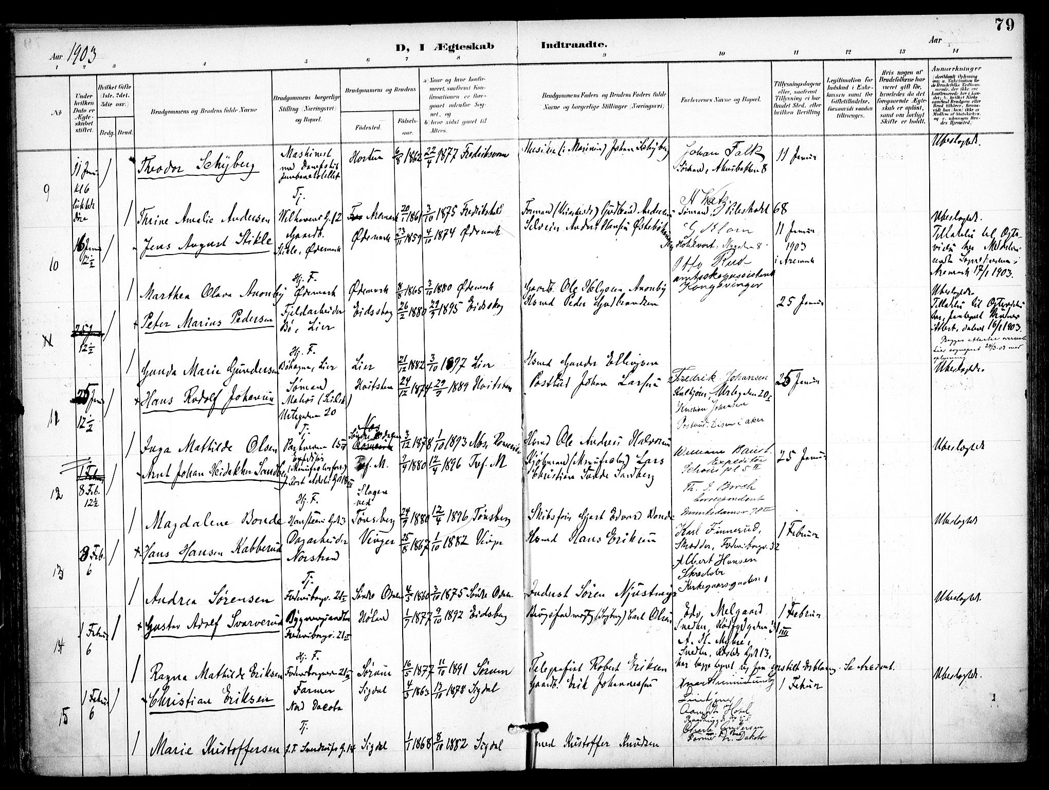 Trefoldighet prestekontor Kirkebøker, AV/SAO-A-10882/F/Fc/L0005: Parish register (official) no. III 5, 1900-1908, p. 79