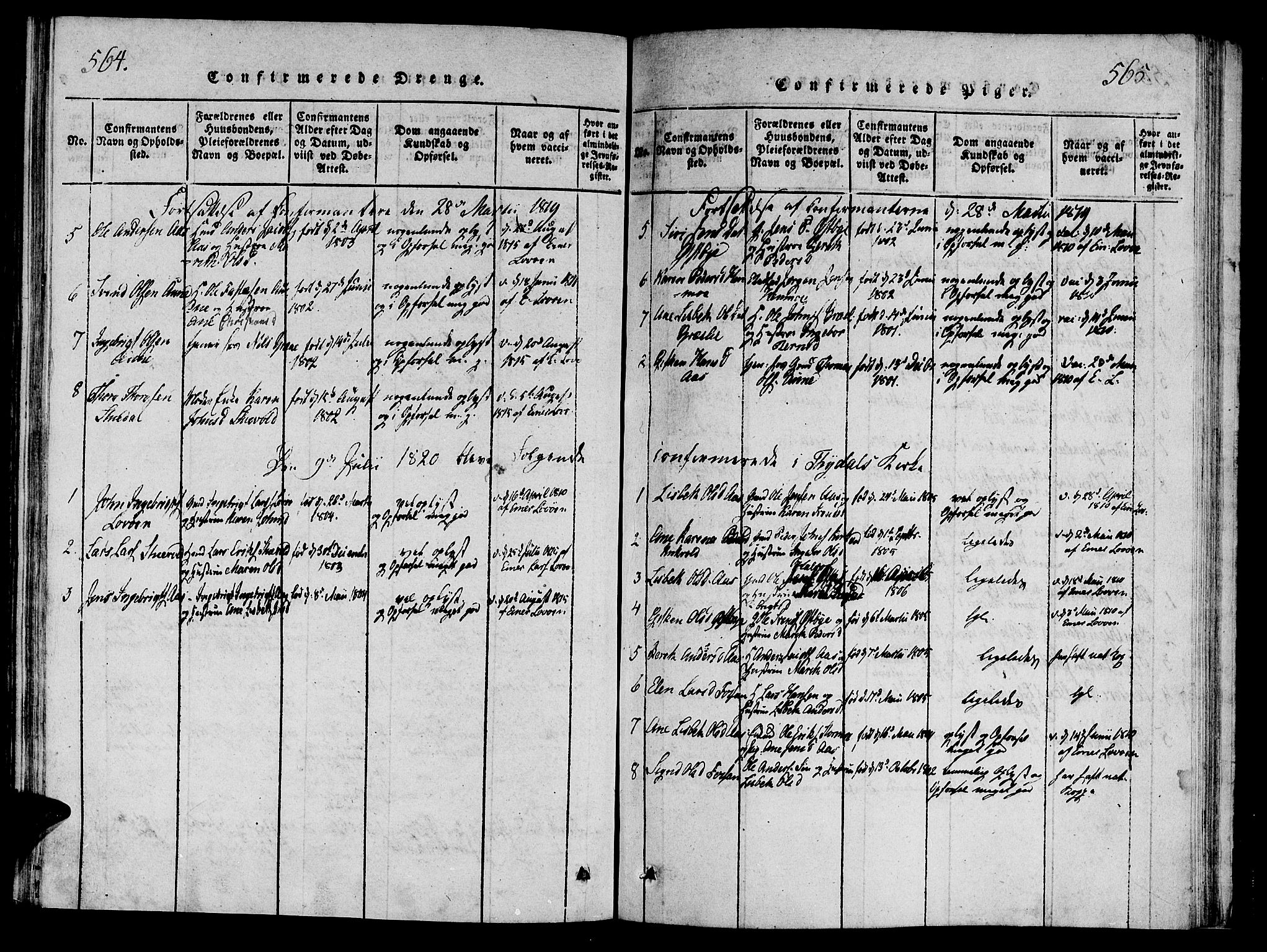 Ministerialprotokoller, klokkerbøker og fødselsregistre - Sør-Trøndelag, SAT/A-1456/695/L1142: Parish register (official) no. 695A04 /2, 1816-1824, p. 564-565