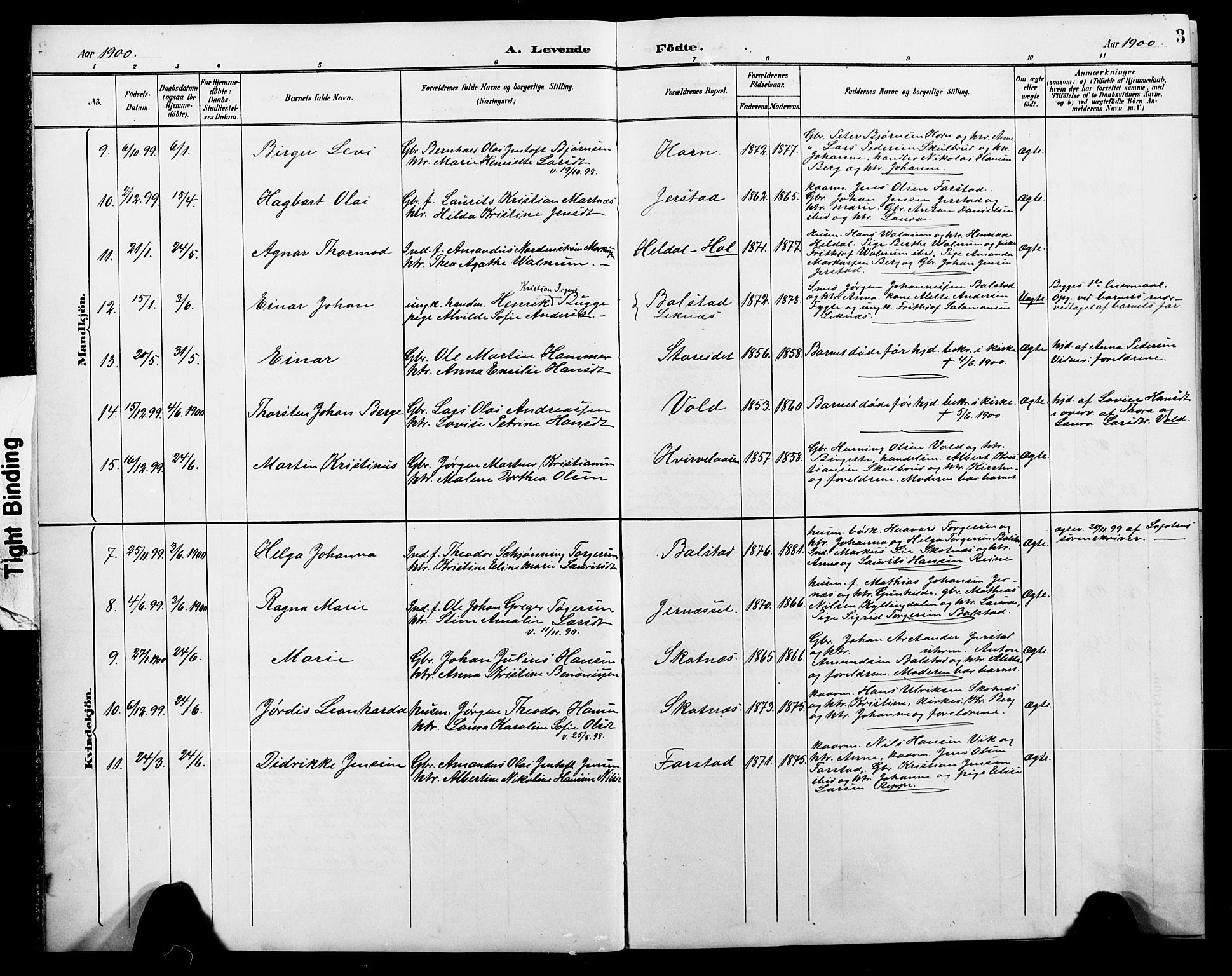 Ministerialprotokoller, klokkerbøker og fødselsregistre - Nordland, SAT/A-1459/881/L1168: Parish register (copy) no. 881C05, 1900-1911, p. 3