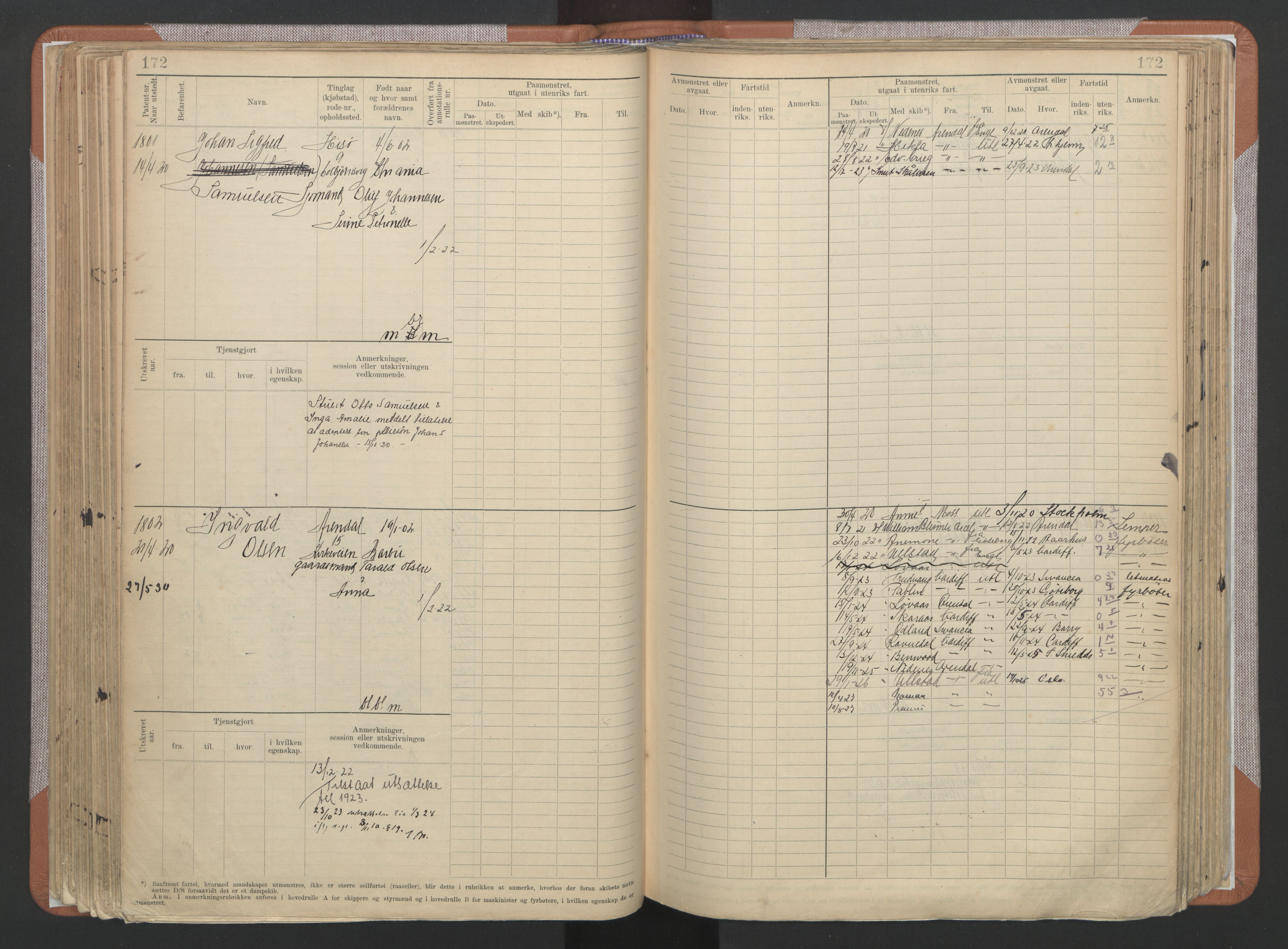 Arendal mønstringskrets, AV/SAK-2031-0012/F/Fb/L0022: Hovedrulle A nr 1466-2242, S-20, 1914-1930, p. 180