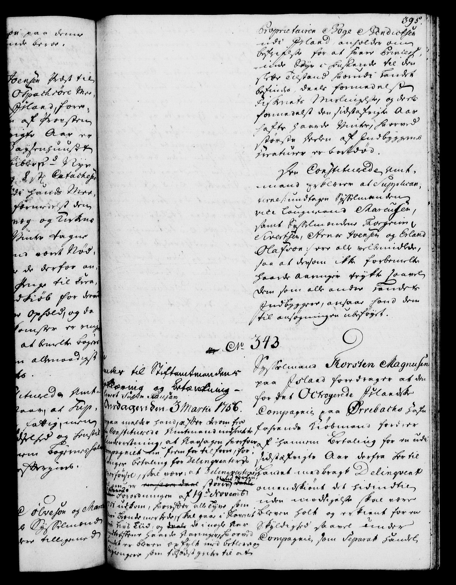 Rentekammeret, Kammerkanselliet, RA/EA-3111/G/Gh/Gha/L0032: Norsk ekstraktmemorialprotokoll (merket RK 53.77), 1753-1755, p. 395