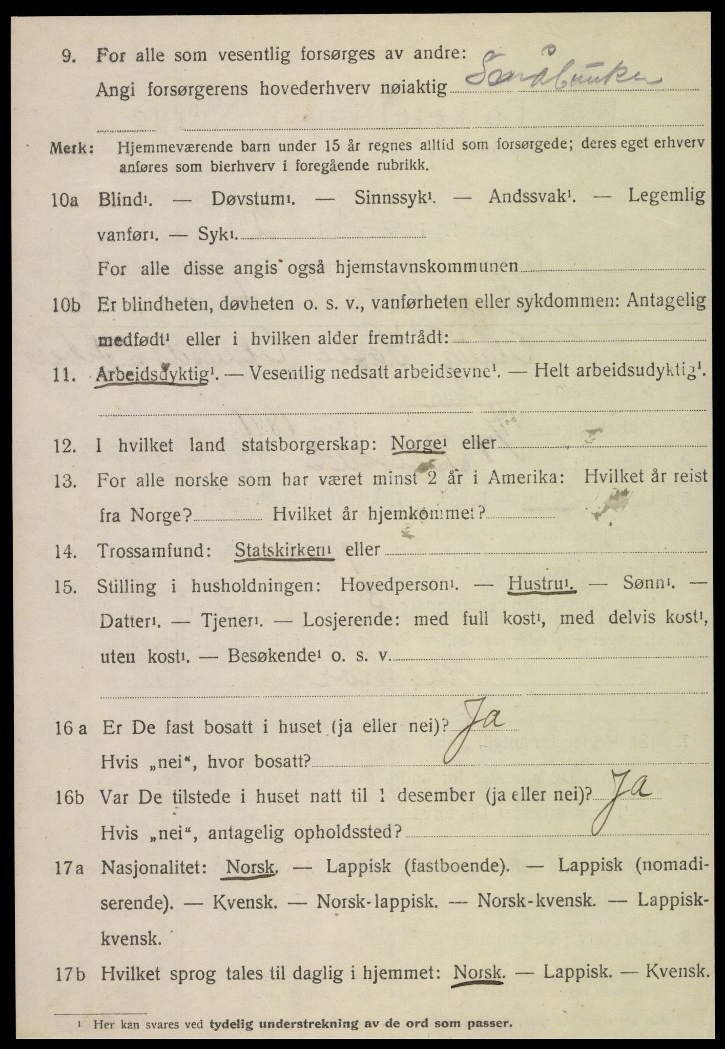SAT, 1920 census for Egge, 1920, p. 3865