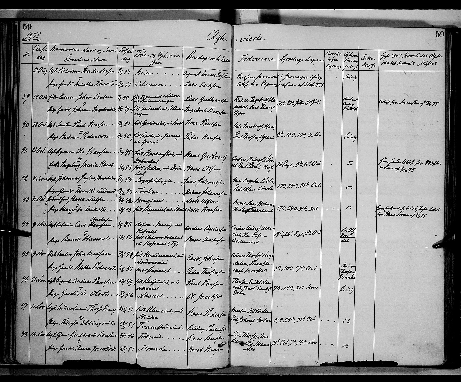 Gran prestekontor, AV/SAH-PREST-112/H/Ha/Haa/L0013: Parish register (official) no. 13, 1875-1879, p. 59