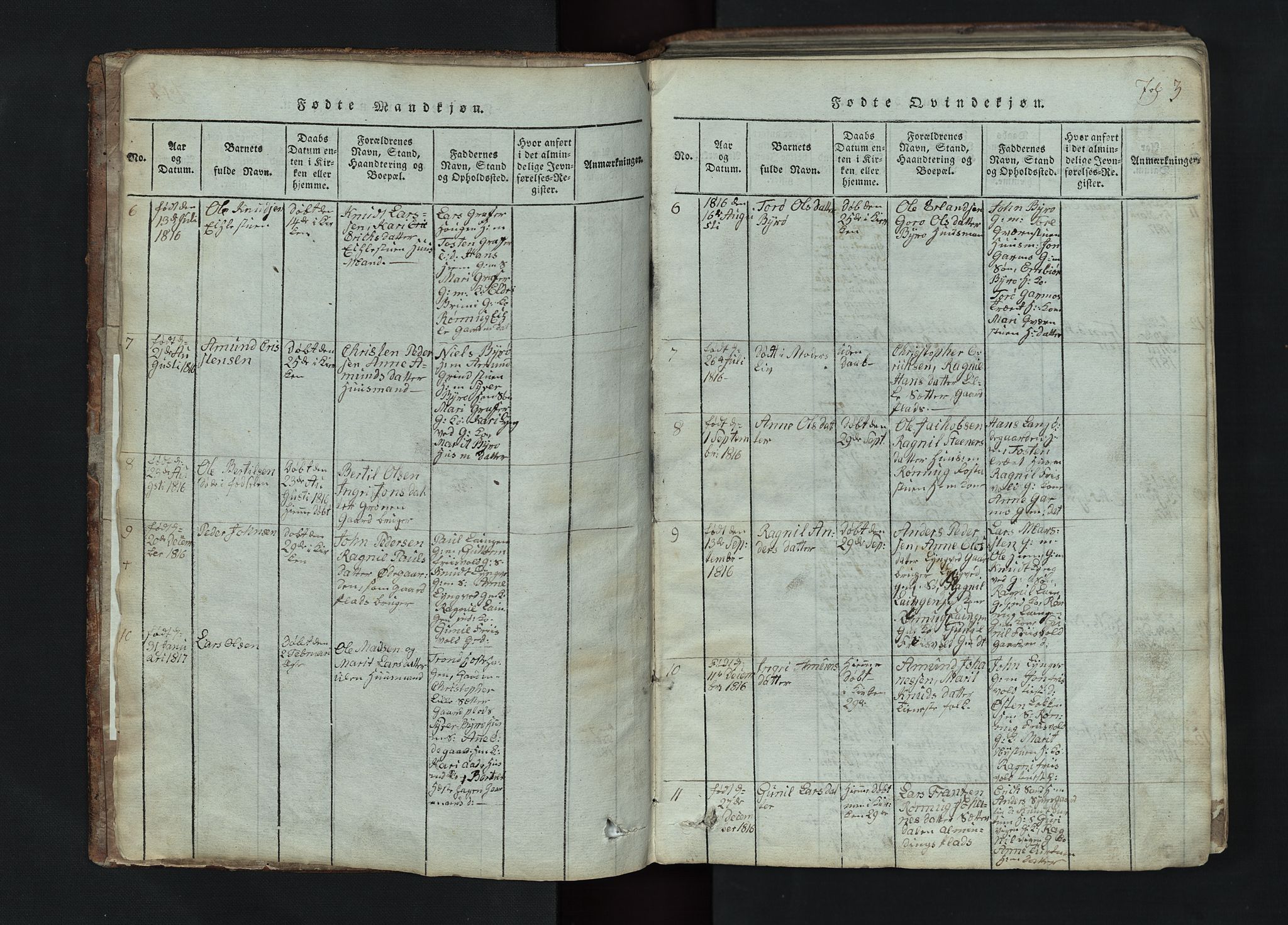 Lom prestekontor, SAH/PREST-070/L/L0002: Parish register (copy) no. 2, 1815-1844, p. 3
