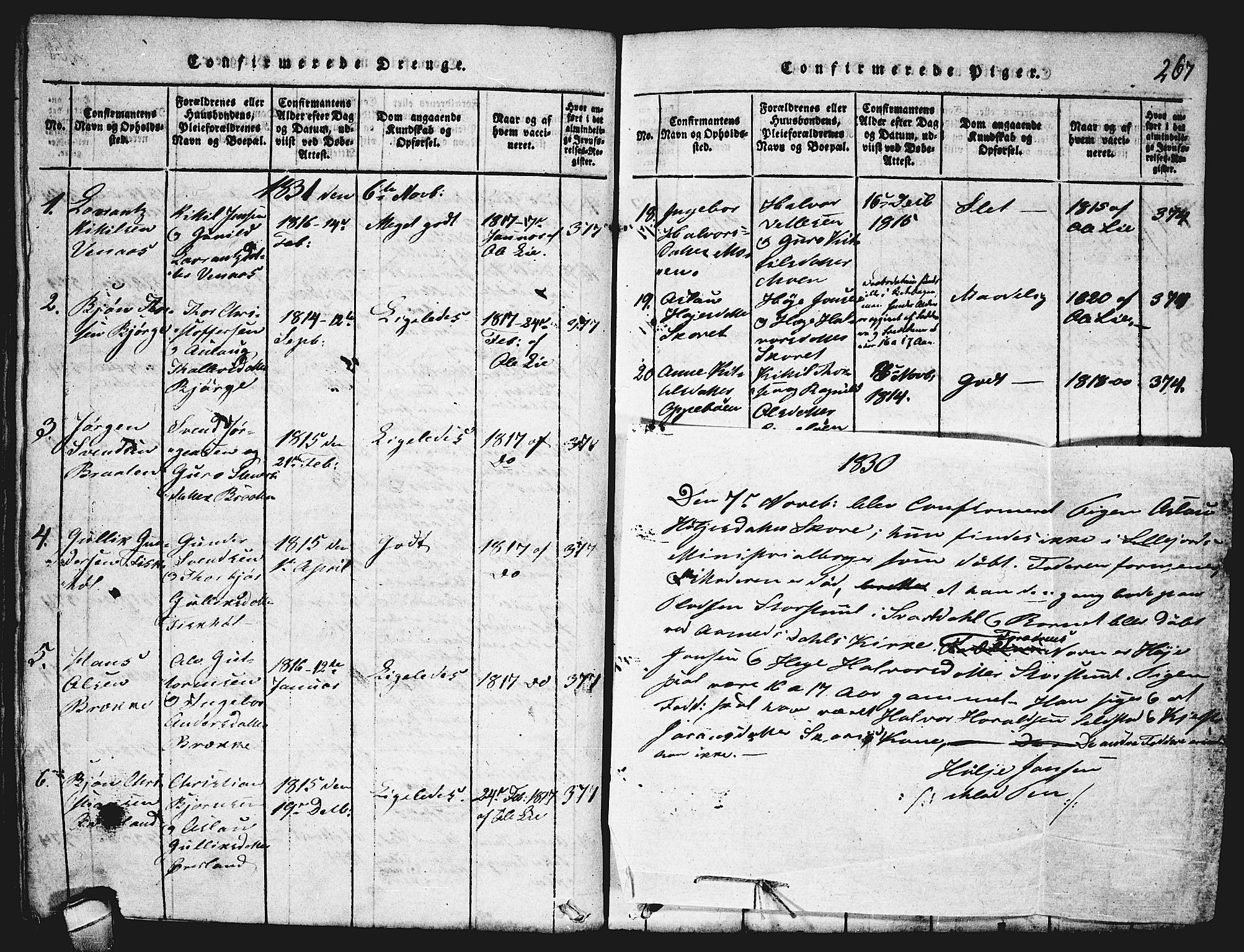 Seljord kirkebøker, SAKO/A-20/F/Fa/L0010: Parish register (official) no. I 10, 1815-1831, p. 267