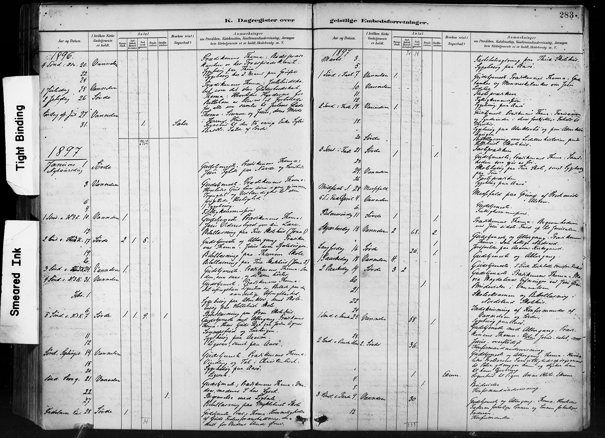 Ministerialprotokoller, klokkerbøker og fødselsregistre - Møre og Romsdal, AV/SAT-A-1454/501/L0008: Parish register (official) no. 501A08, 1885-1901, p. 283