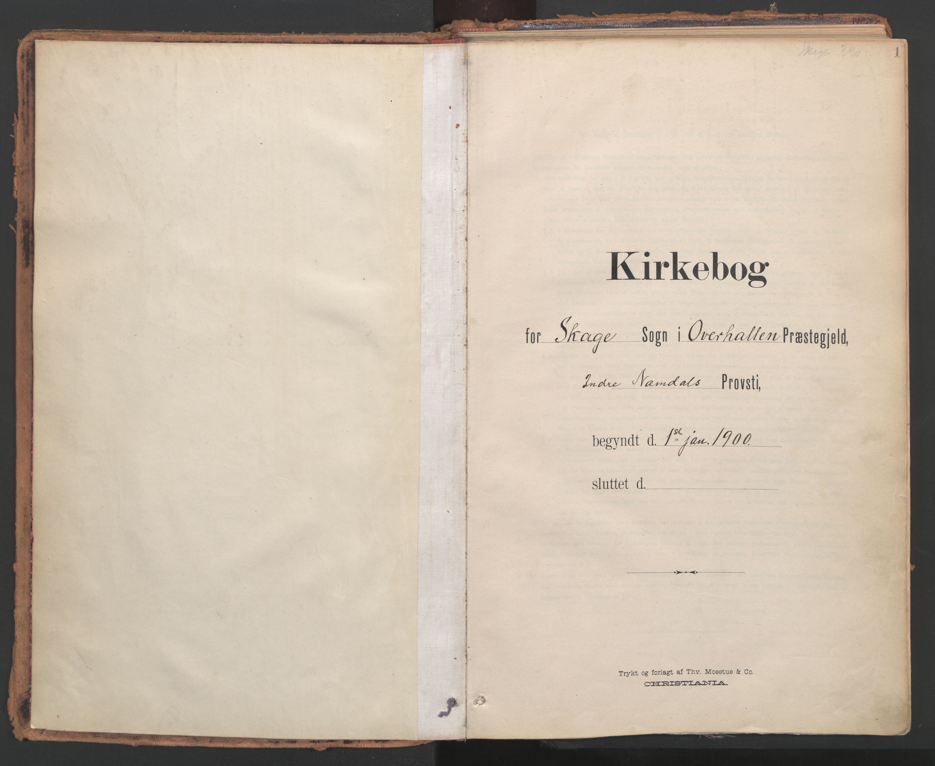 Ministerialprotokoller, klokkerbøker og fødselsregistre - Nord-Trøndelag, SAT/A-1458/766/L0564: Parish register (official) no. 767A02, 1900-1932, p. 1