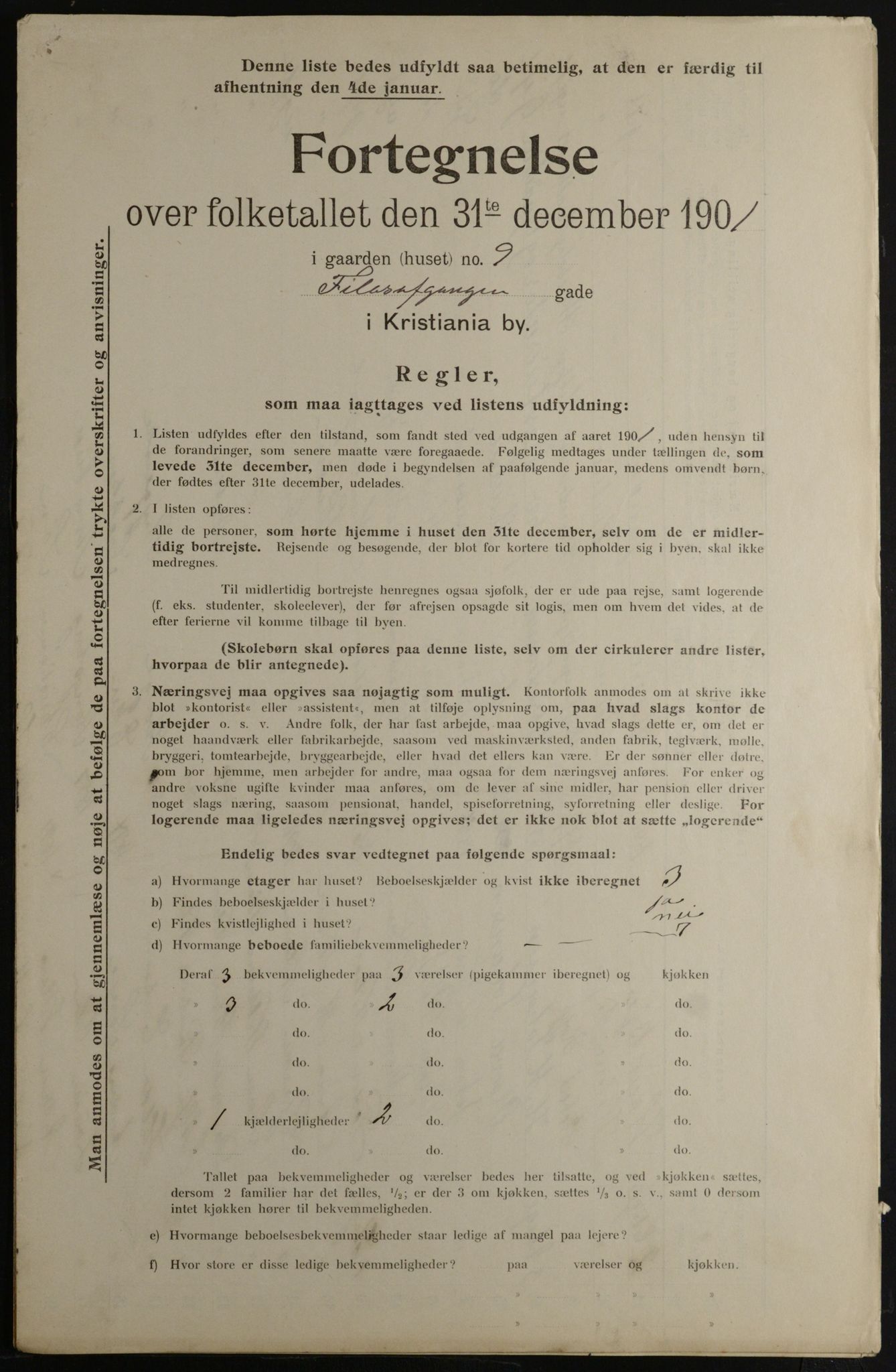 OBA, Municipal Census 1901 for Kristiania, 1901, p. 3887