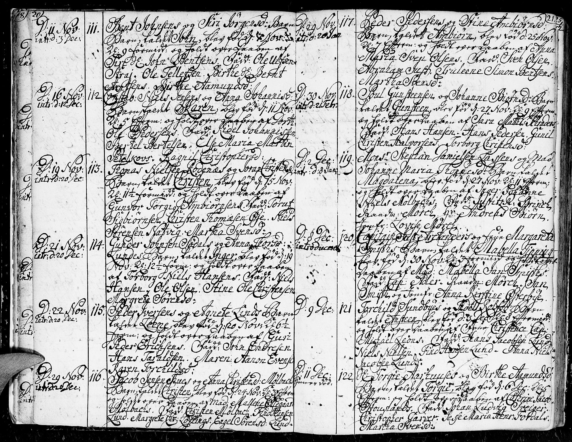 Kristiansand domprosti, AV/SAK-1112-0006/F/Fa/L0002: Parish register (official) no. A 2, 1755-1778, p. 20-21