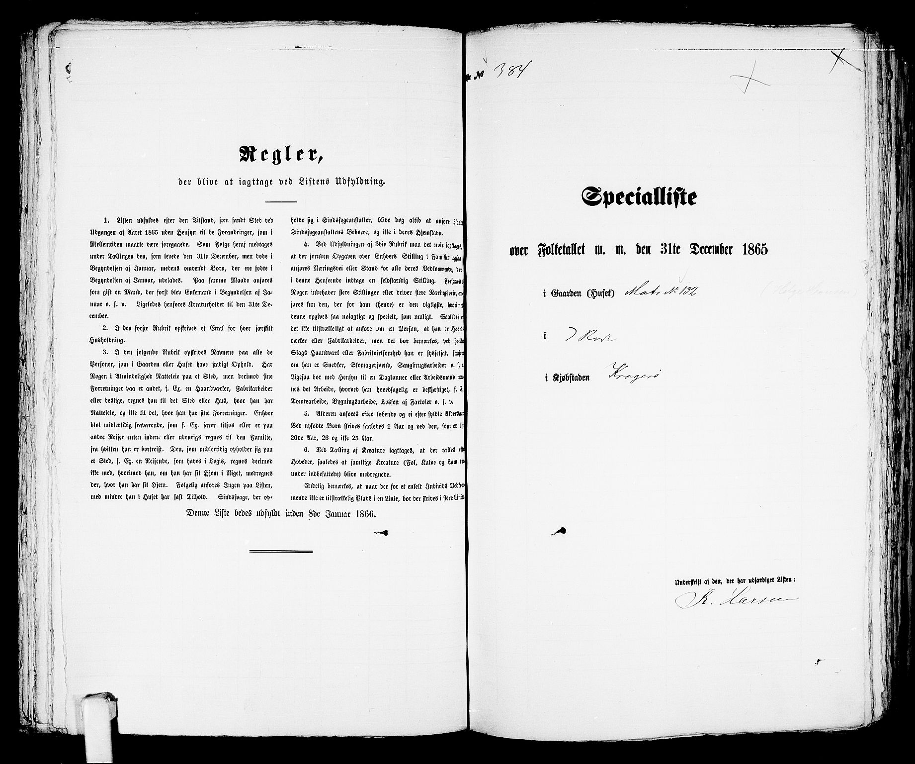 RA, 1865 census for Kragerø/Kragerø, 1865, p. 784