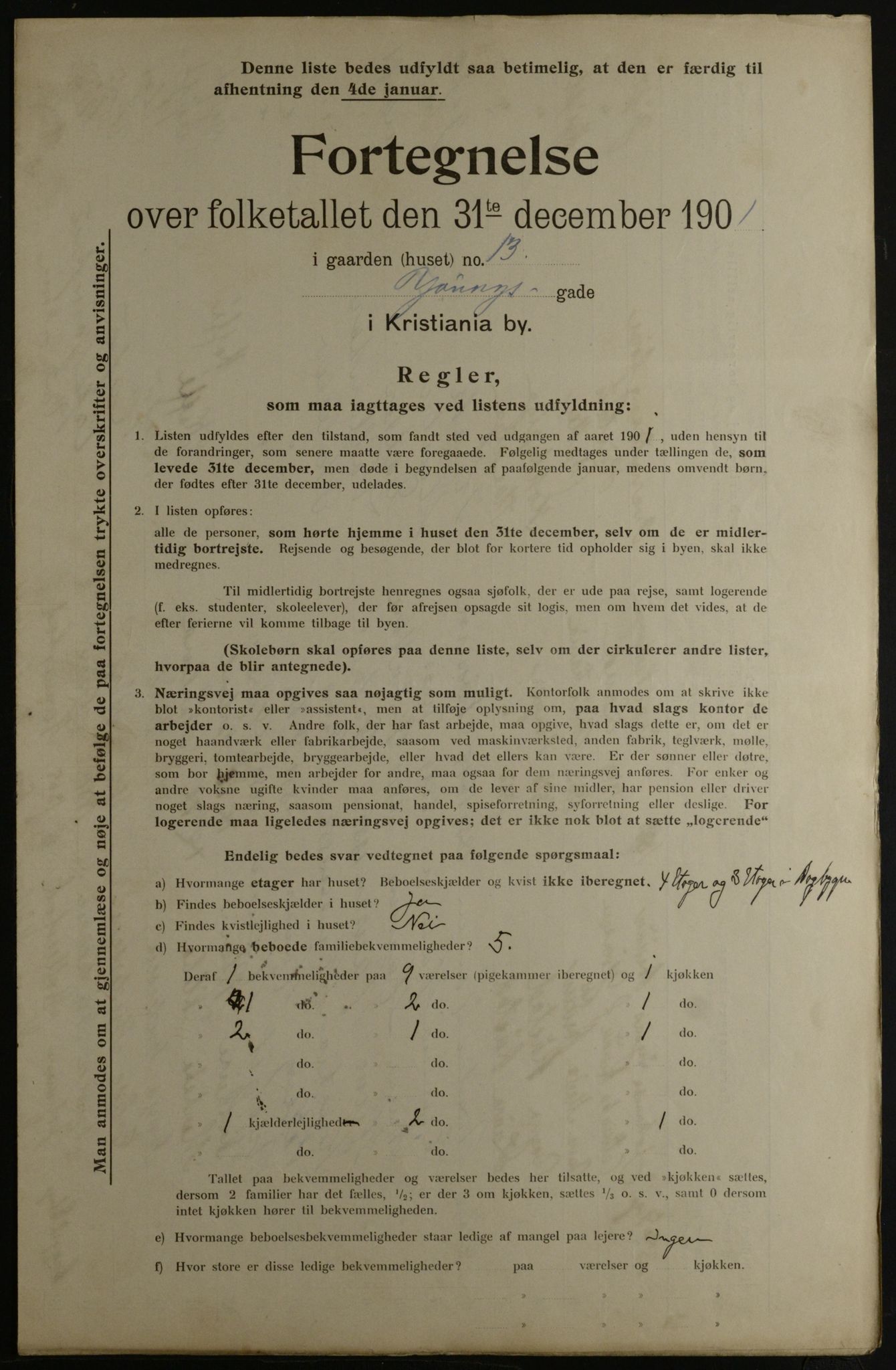 OBA, Municipal Census 1901 for Kristiania, 1901, p. 19633