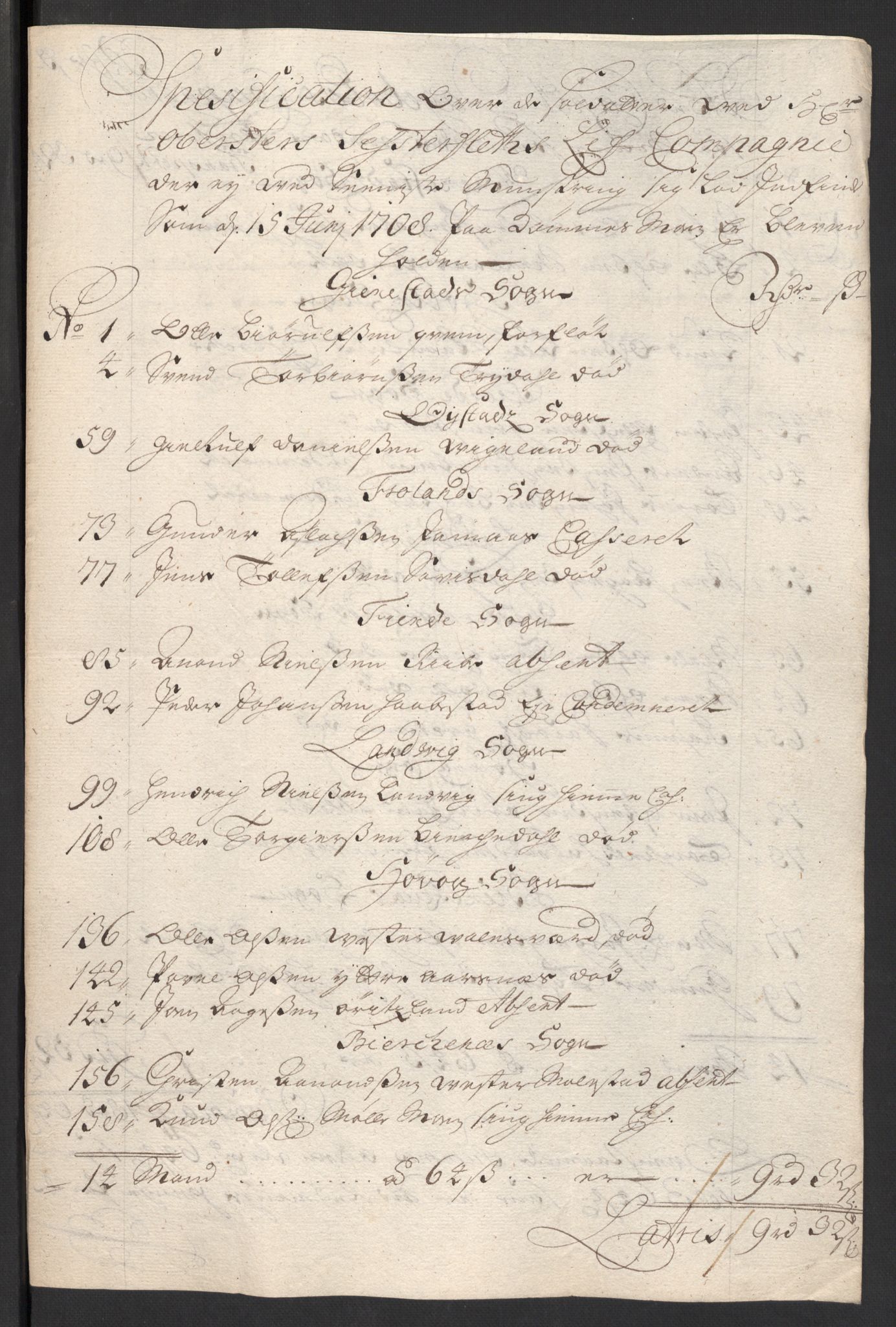 Rentekammeret inntil 1814, Reviderte regnskaper, Fogderegnskap, RA/EA-4092/R39/L2318: Fogderegnskap Nedenes, 1706-1709, p. 296