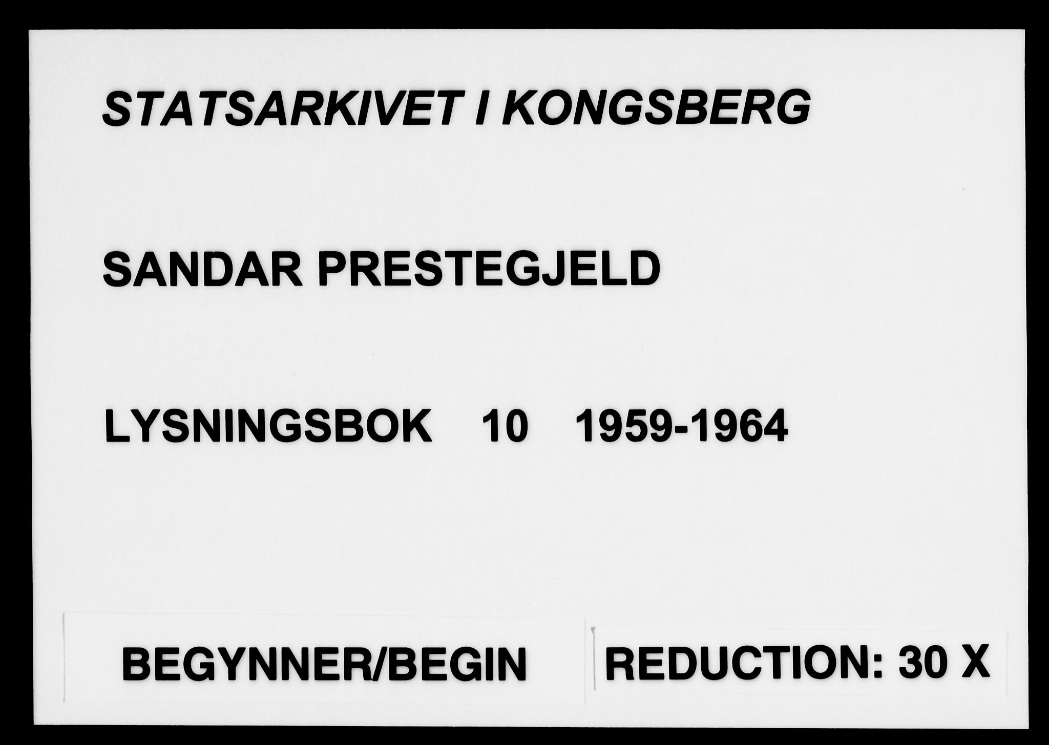 Sandar kirkebøker, SAKO/A-243/H/Ha/L0010: Banns register no. 10, 1959-1964