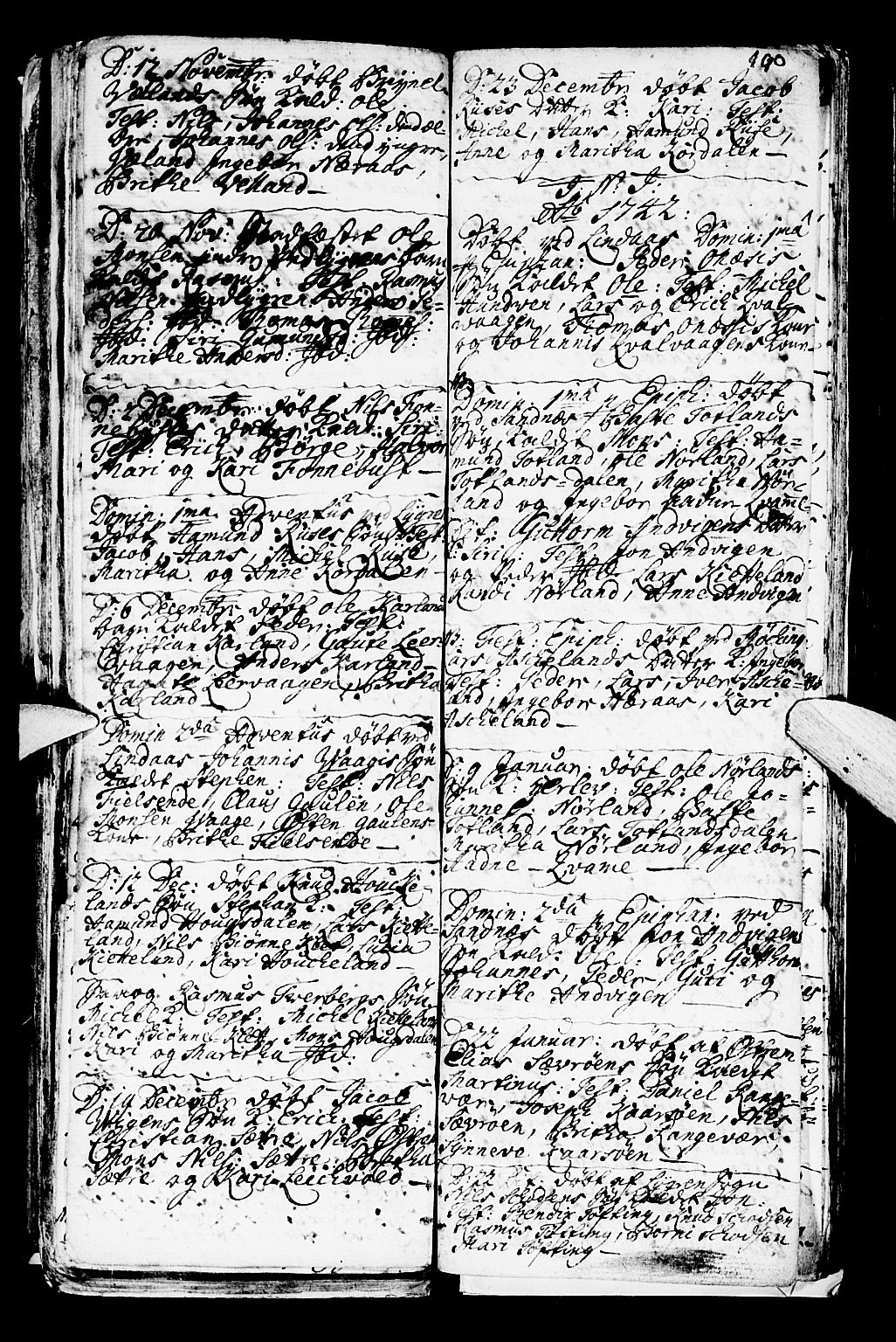 Lindås Sokneprestembete, SAB/A-76701/H/Haa: Parish register (official) no. A 1, 1699-1746, p. 190