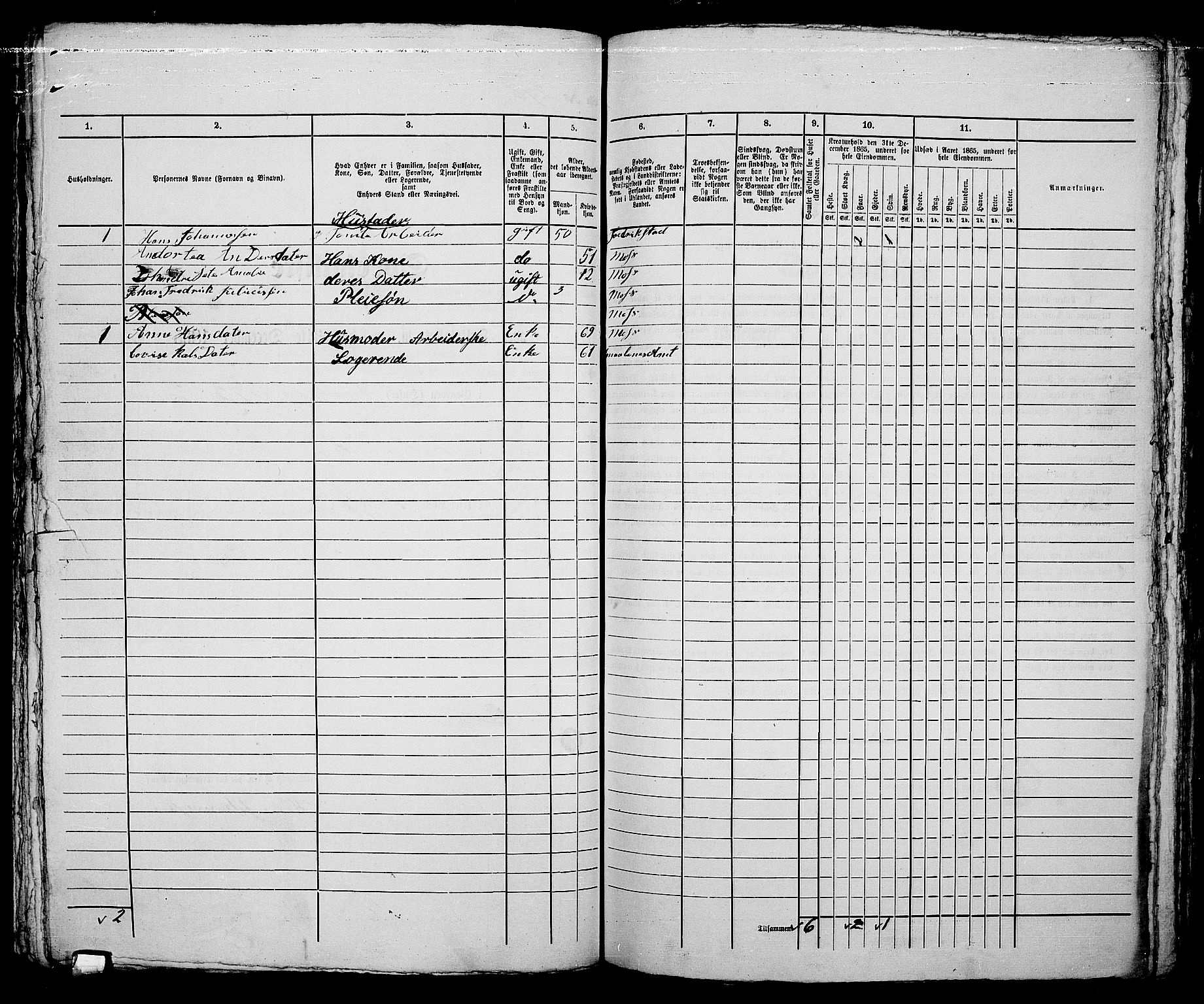 RA, 1865 census for Moss/Moss, 1865, p. 613