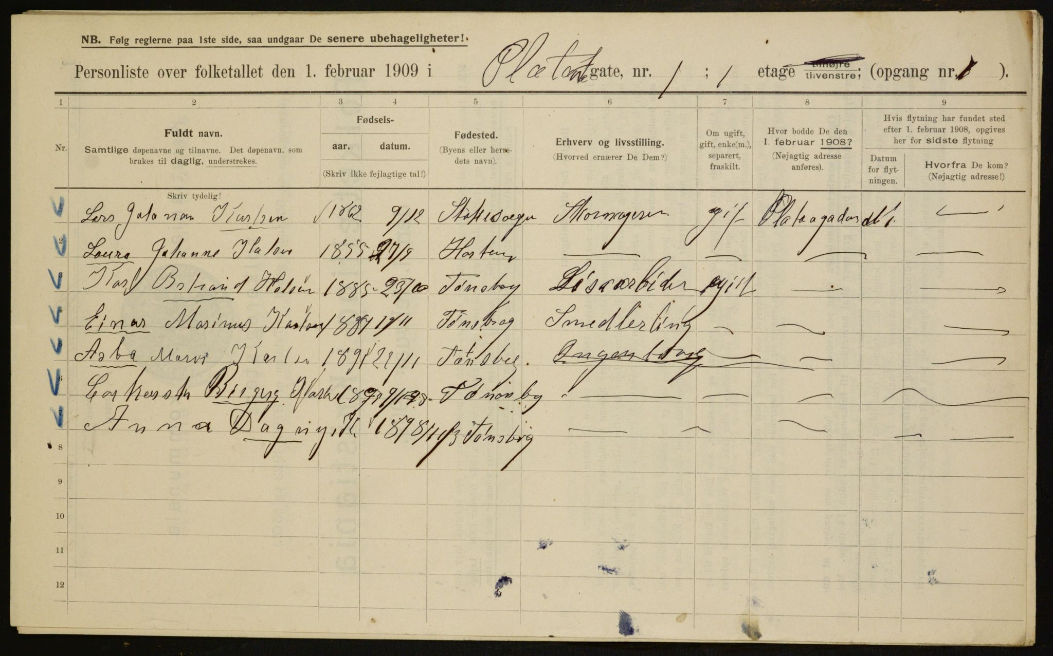 OBA, Municipal Census 1909 for Kristiania, 1909, p. 72641