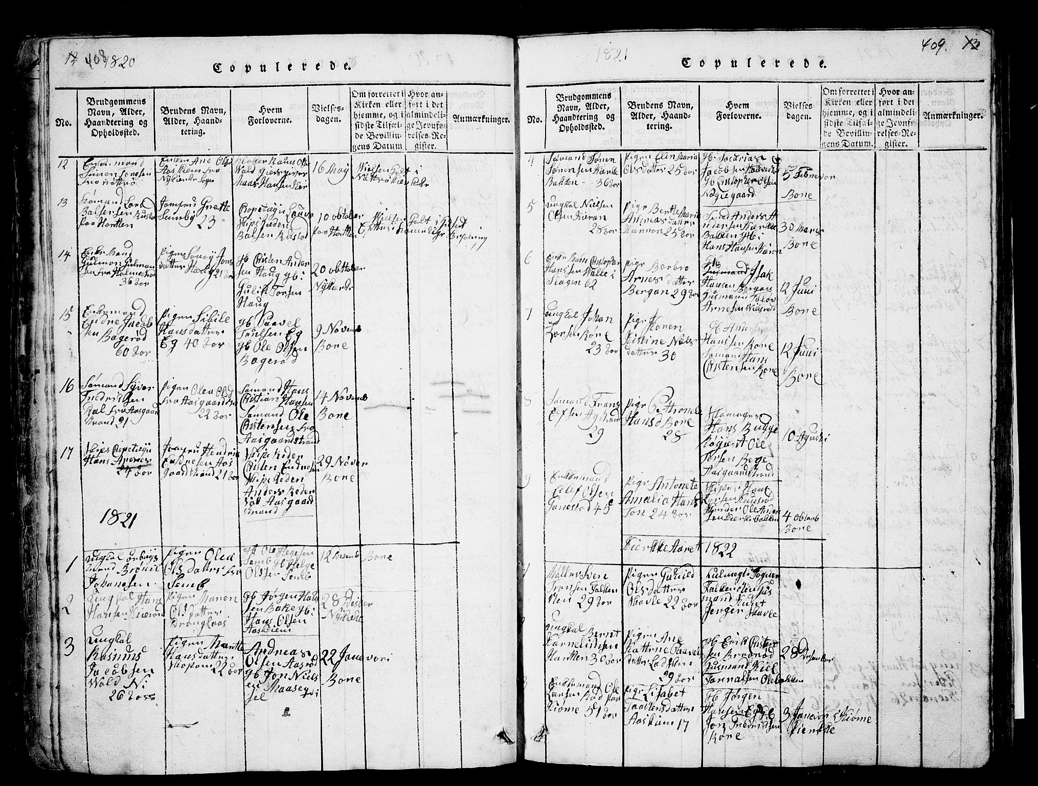 Borre kirkebøker, SAKO/A-338/G/Ga/L0001: Parish register (copy) no. I 1, 1815-1851, p. 408-409