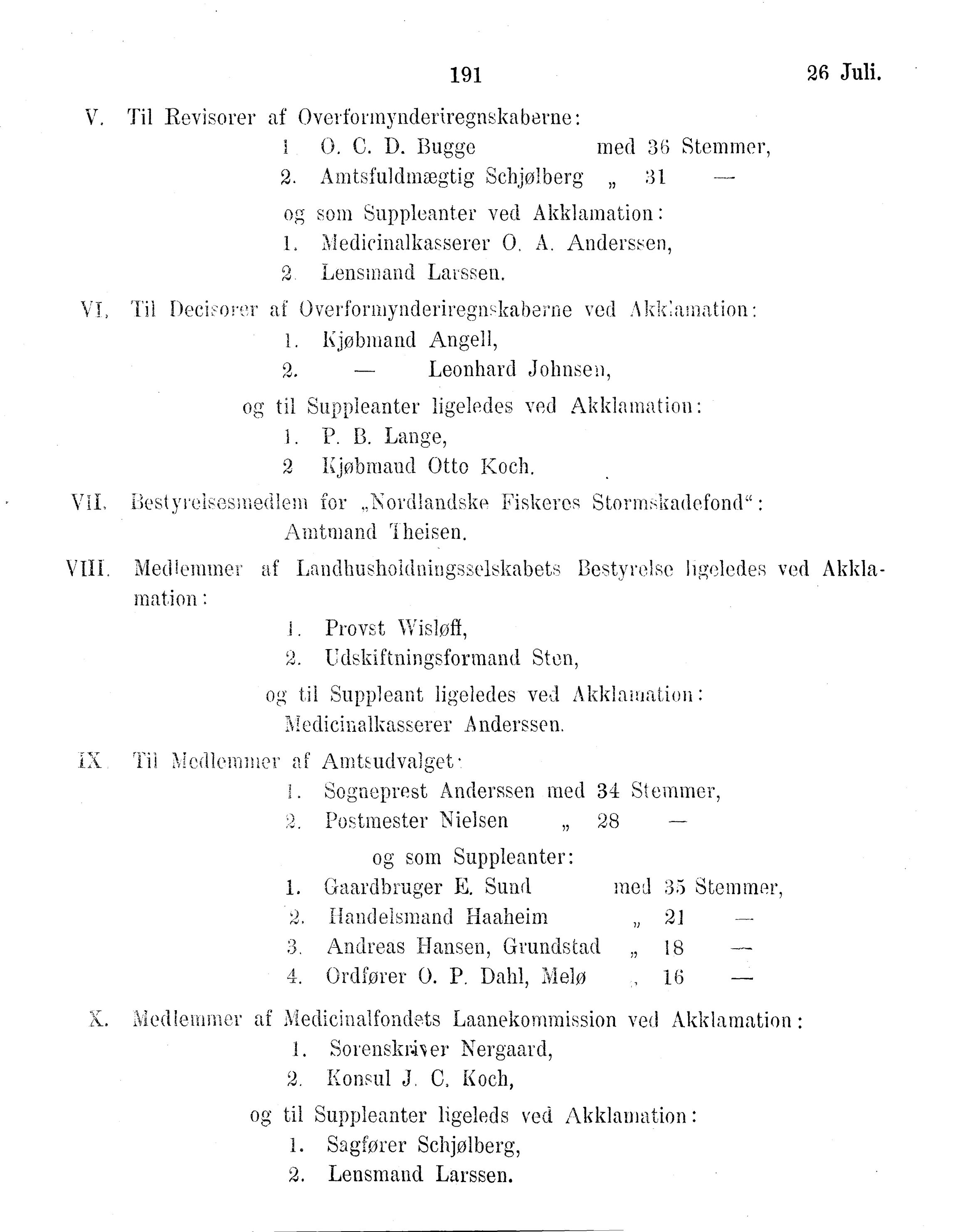 Nordland Fylkeskommune. Fylkestinget, AIN/NFK-17/176/A/Ac/L0015: Fylkestingsforhandlinger 1886-1890, 1886-1890