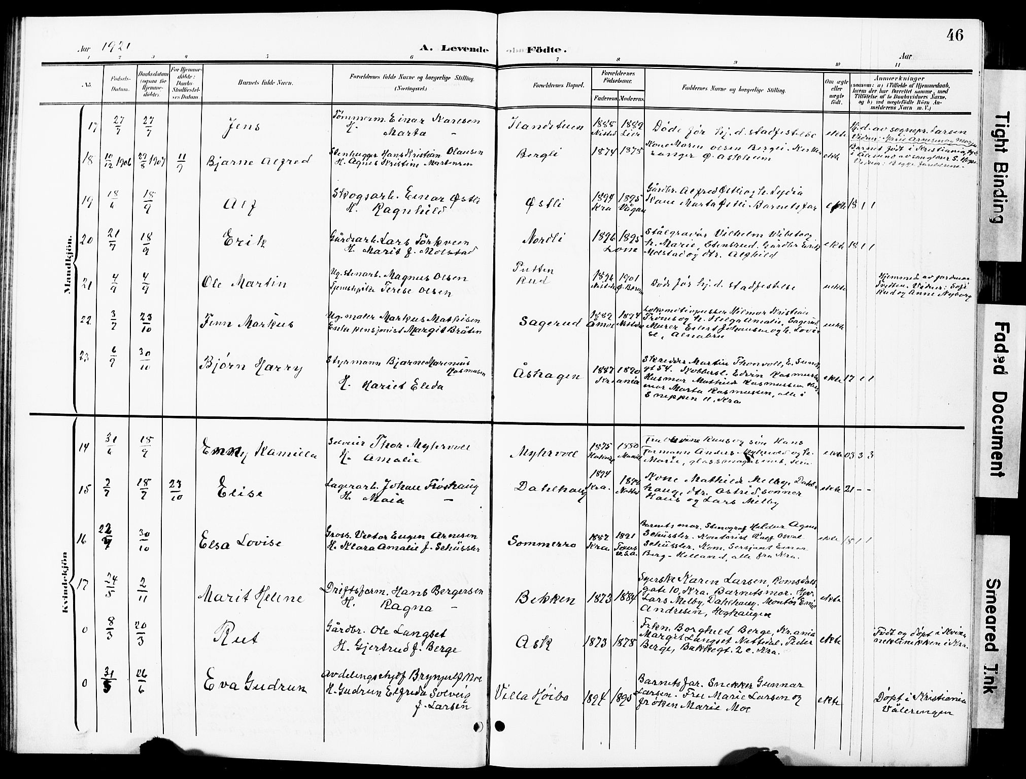 Nittedal prestekontor Kirkebøker, SAO/A-10365a/G/Ga/L0003: Parish register (copy) no. I 3, 1902-1929, p. 46