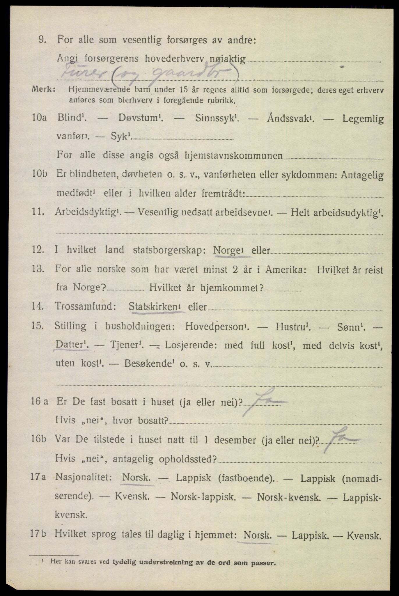 SAT, 1920 census for Evenes, 1920, p. 13187