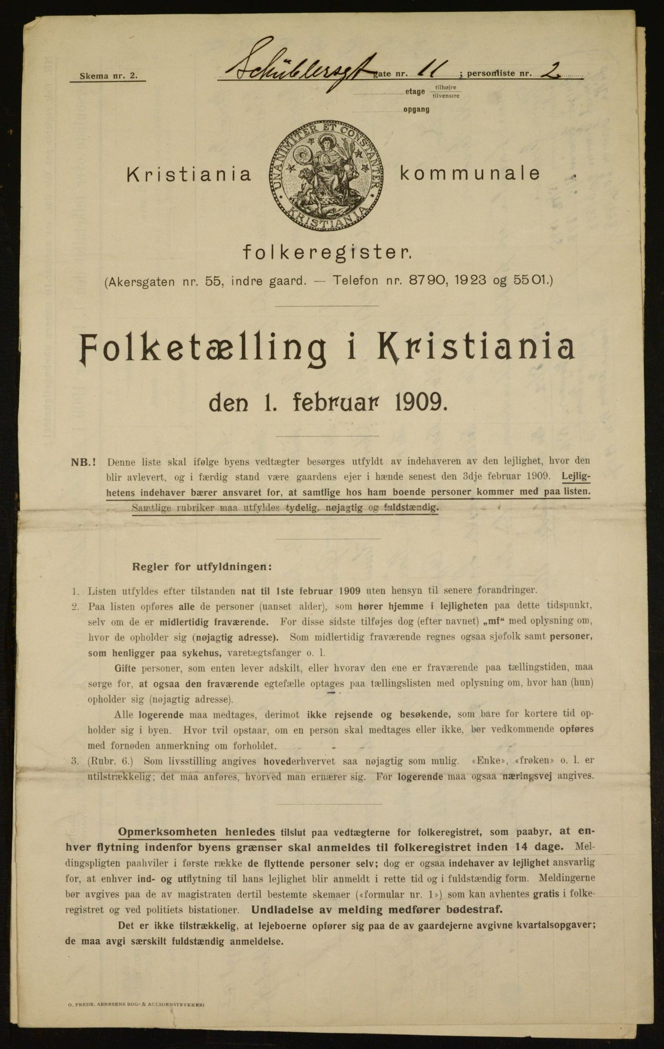 OBA, Municipal Census 1909 for Kristiania, 1909, p. 84366