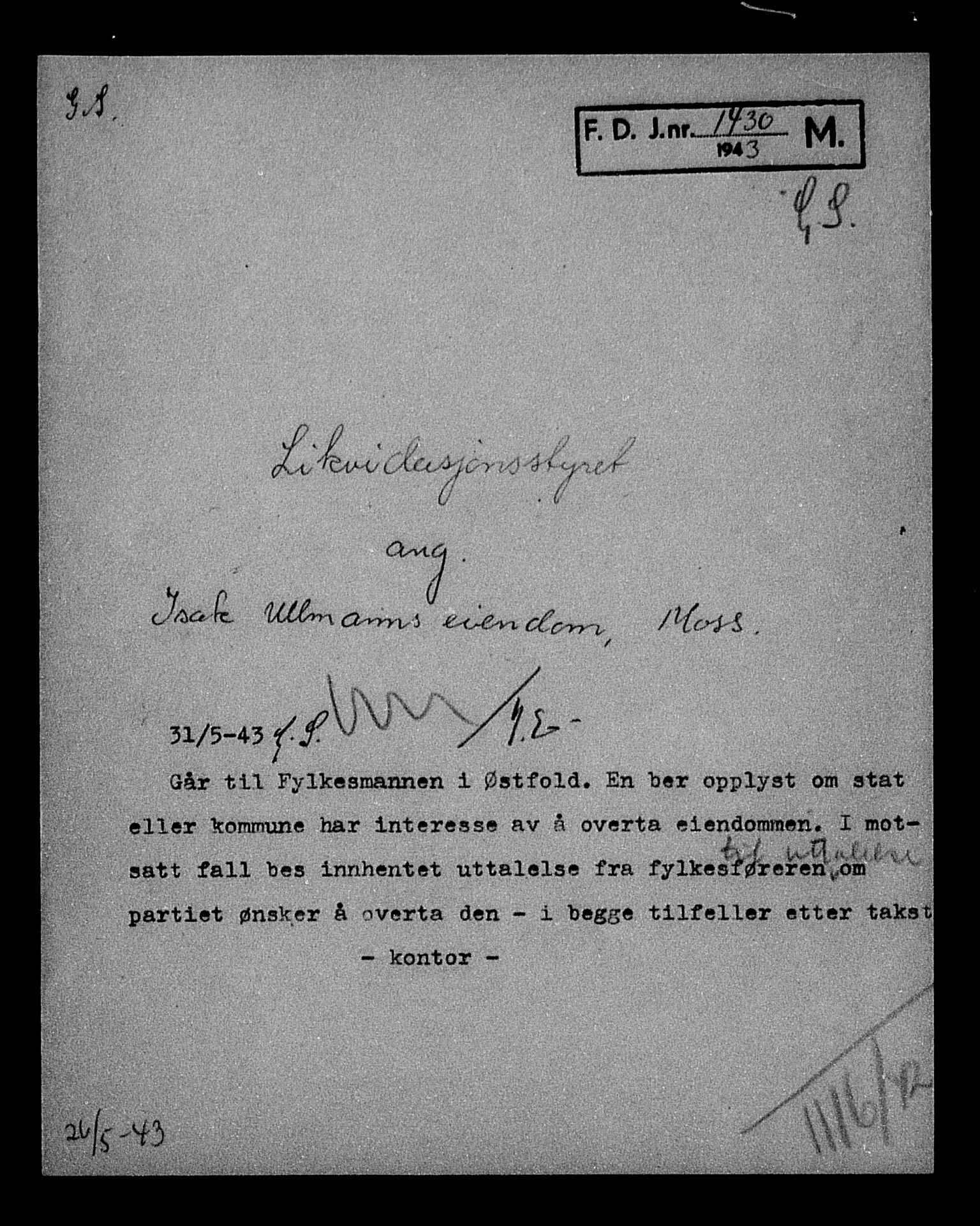 Justisdepartementet, Tilbakeføringskontoret for inndratte formuer, AV/RA-S-1564/H/Hc/Hcd/L1008: --, 1945-1947, p. 631