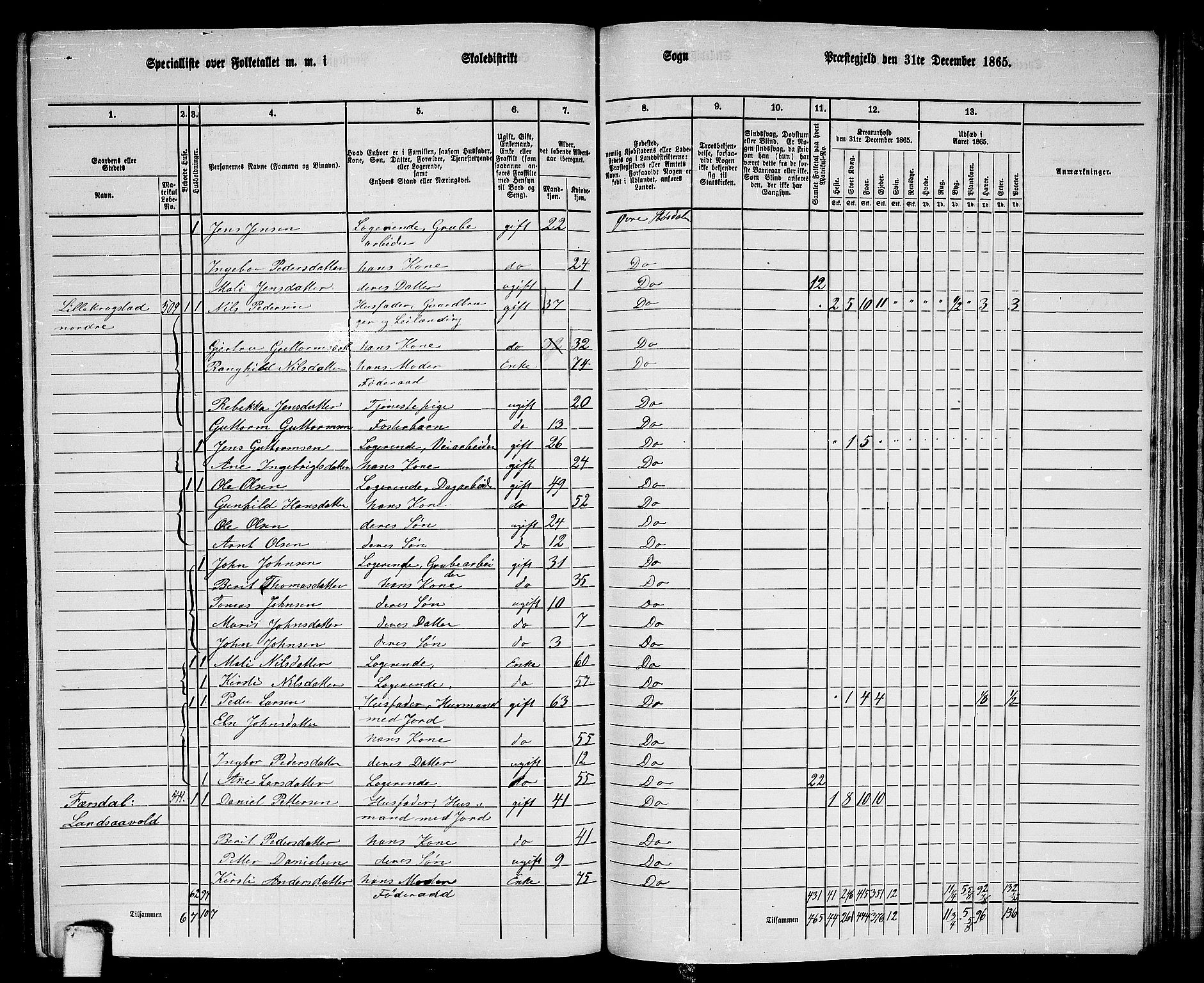 RA, 1865 census for Øvre Stjørdal, 1865, p. 163