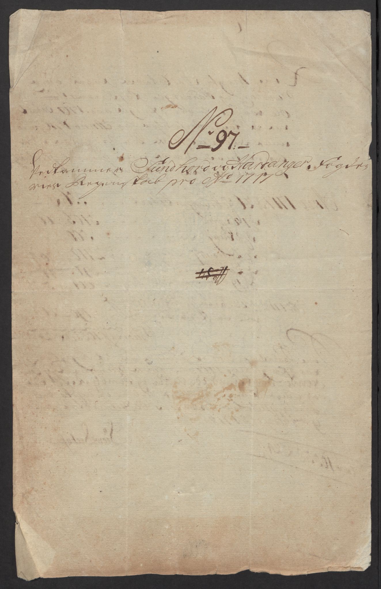 Rentekammeret inntil 1814, Reviderte regnskaper, Fogderegnskap, AV/RA-EA-4092/R48/L2994: Fogderegnskap Sunnhordland og Hardanger, 1717, p. 451