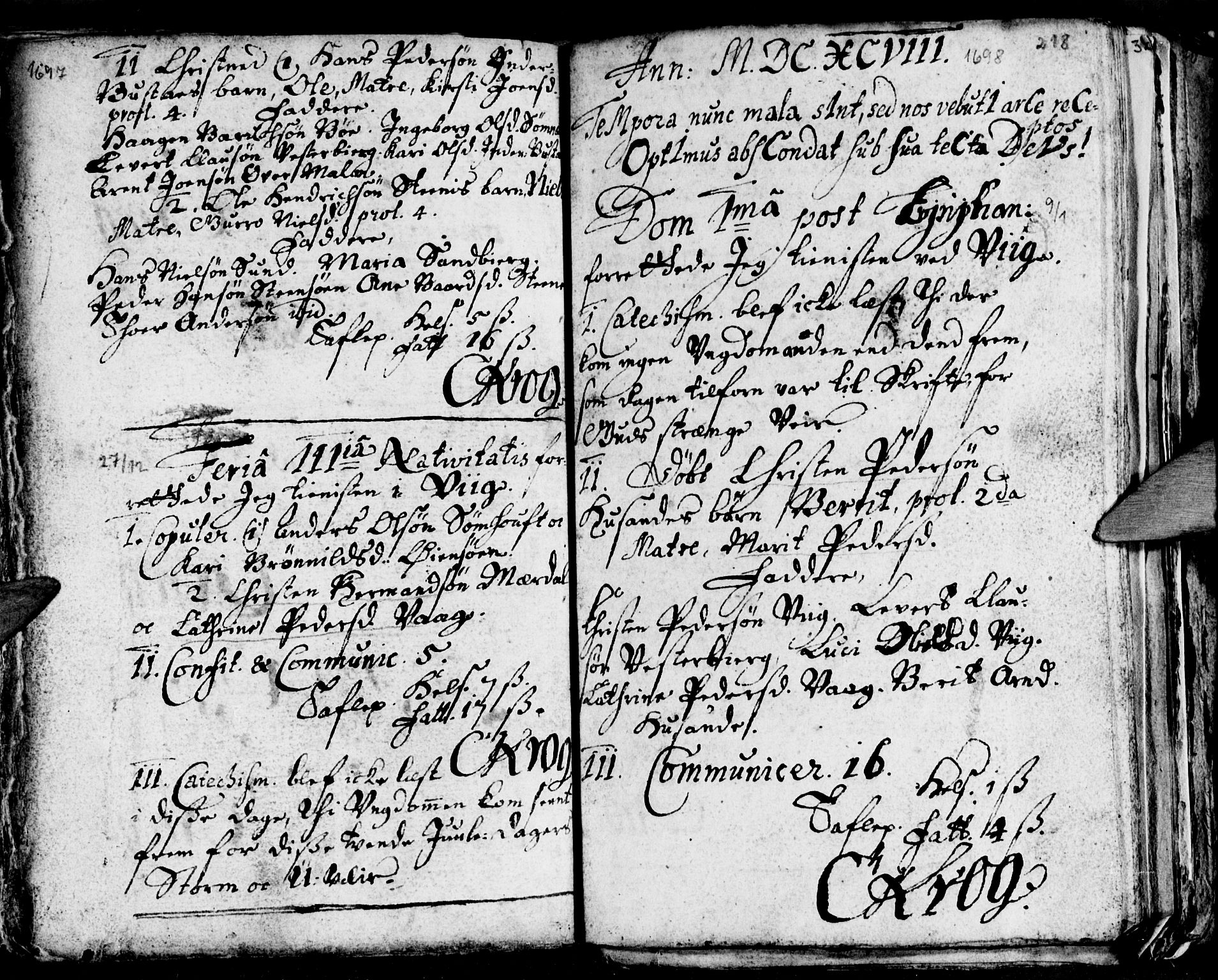 Ministerialprotokoller, klokkerbøker og fødselsregistre - Nordland, SAT/A-1459/812/L0172: Parish register (official) no. 812A01, 1677-1718, p. 218