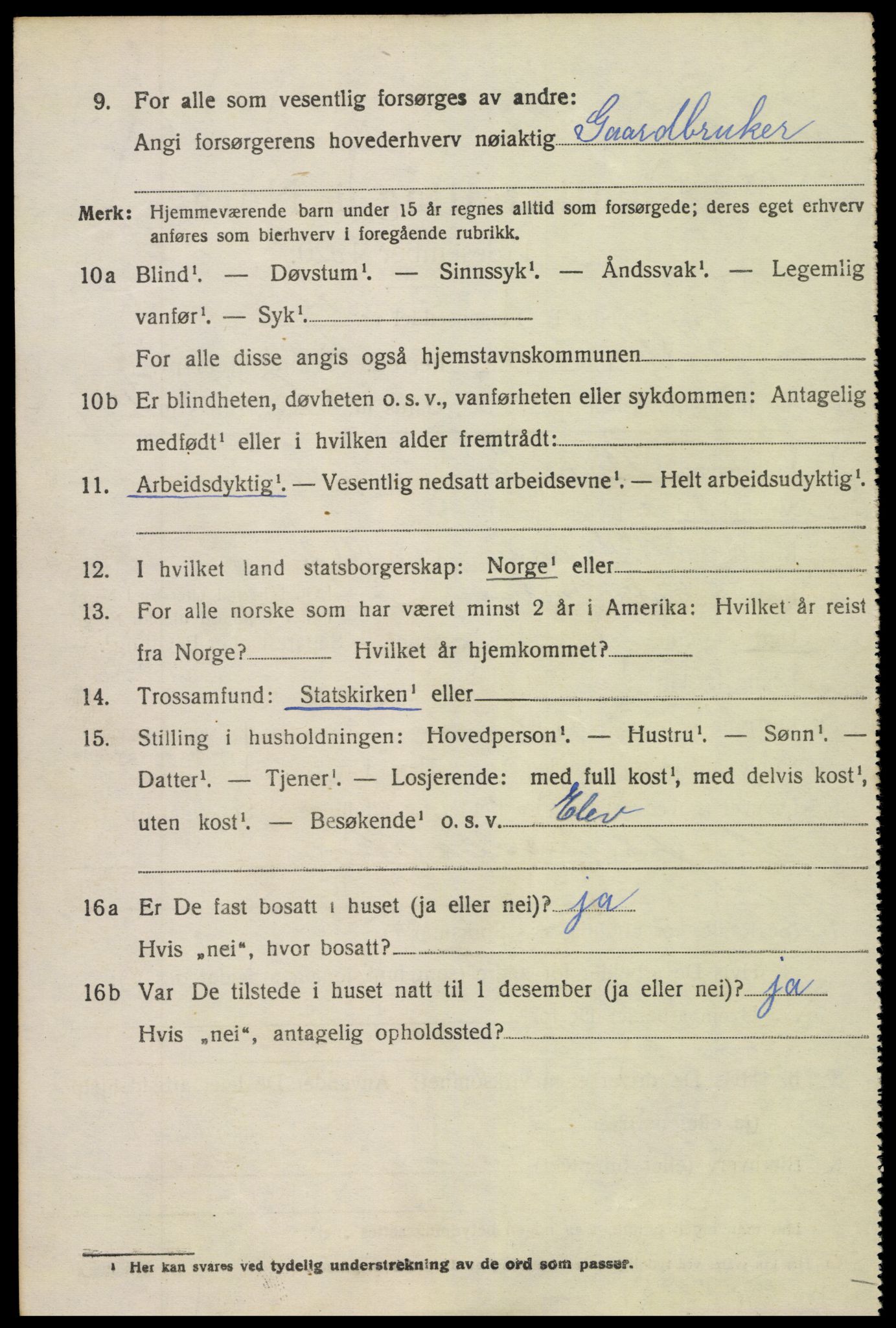 SAK, 1920 census for Holt, 1920, p. 2861